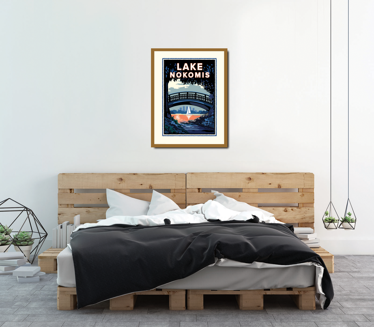 Landmark MN | Lake Nokomis Bridge Minneapolis Art Print