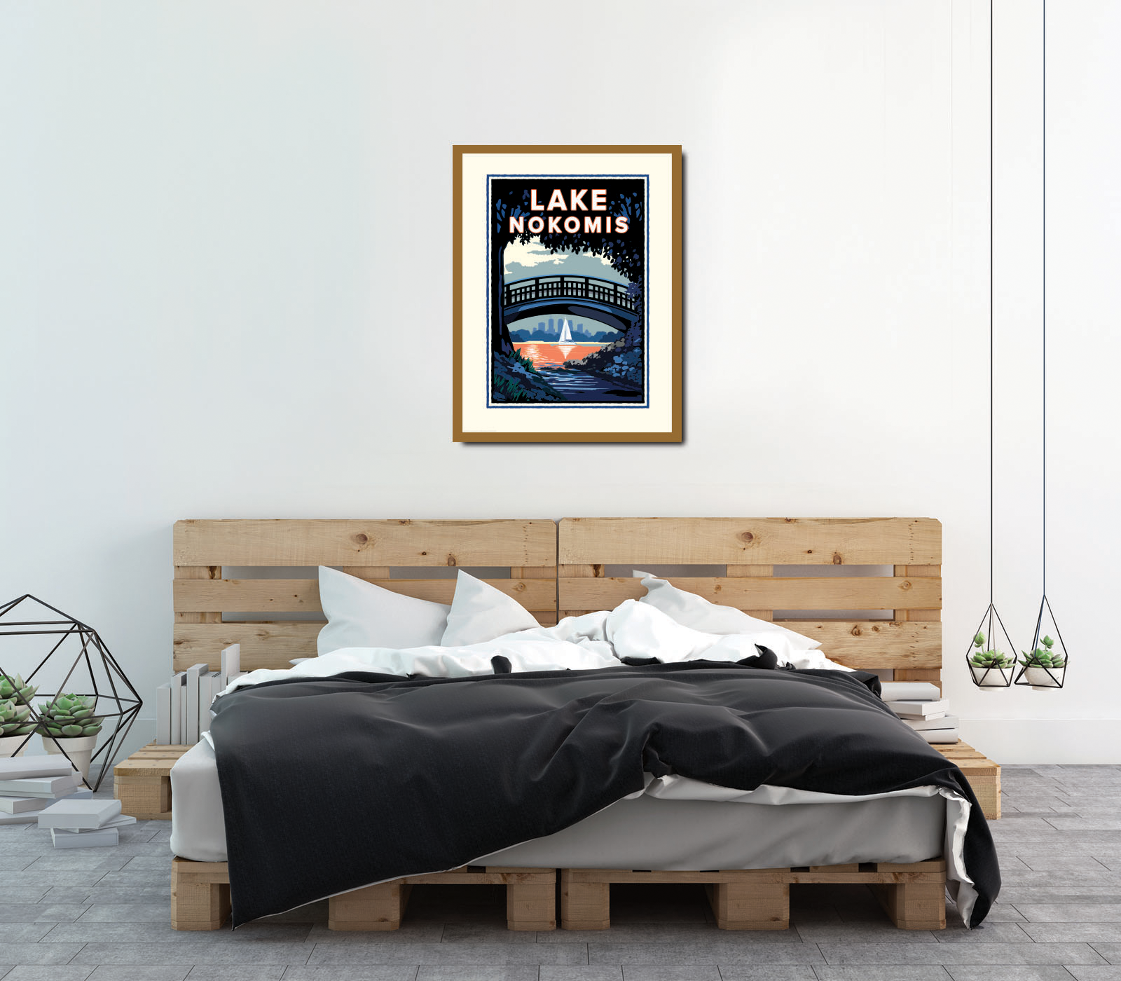 Landmark MN | Lake Nokomis Bridge Minneapolis Art Print