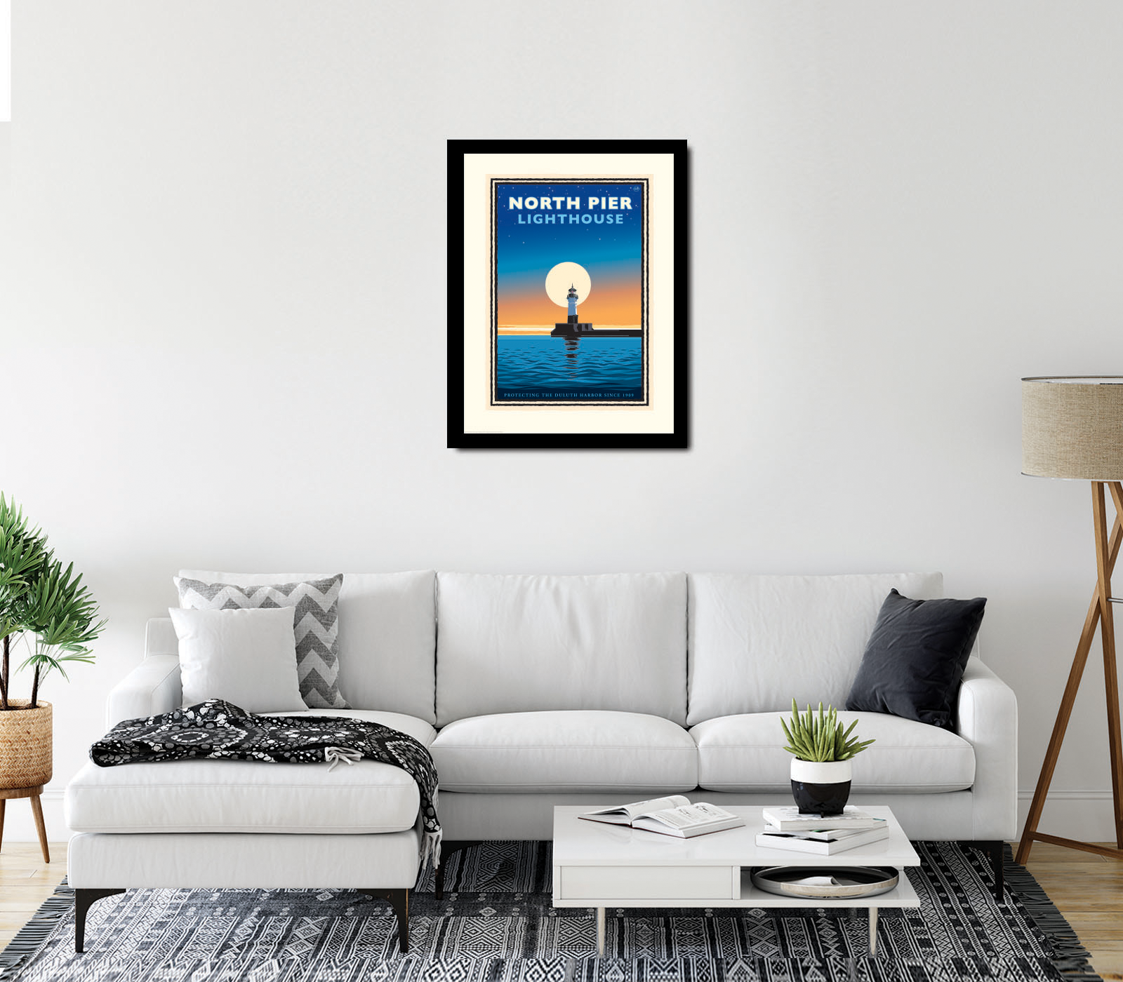 Landmark MN | Lake Superior North Pier Lighthouse Art Print