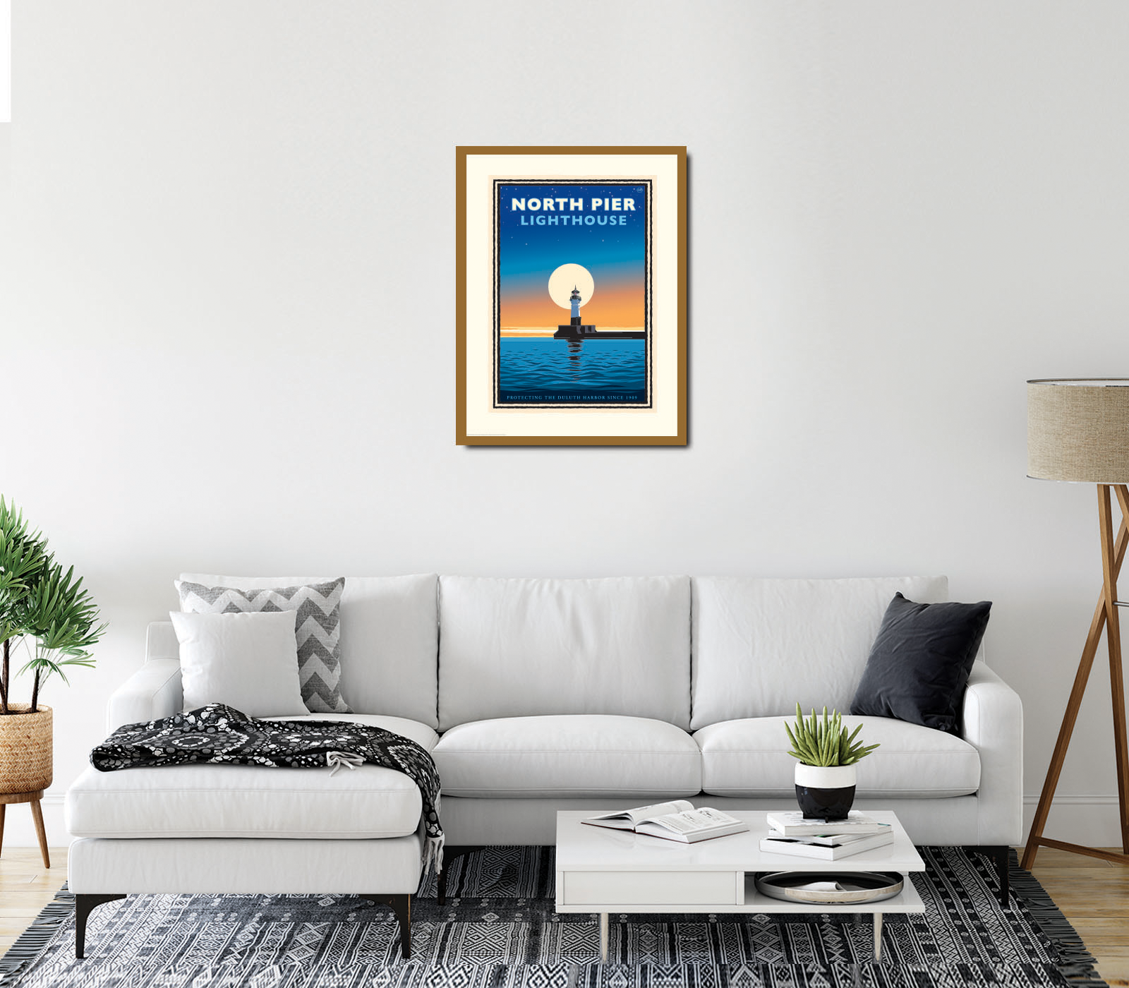 Landmark MN | Lake Superior North Pier Lighthouse Art Print