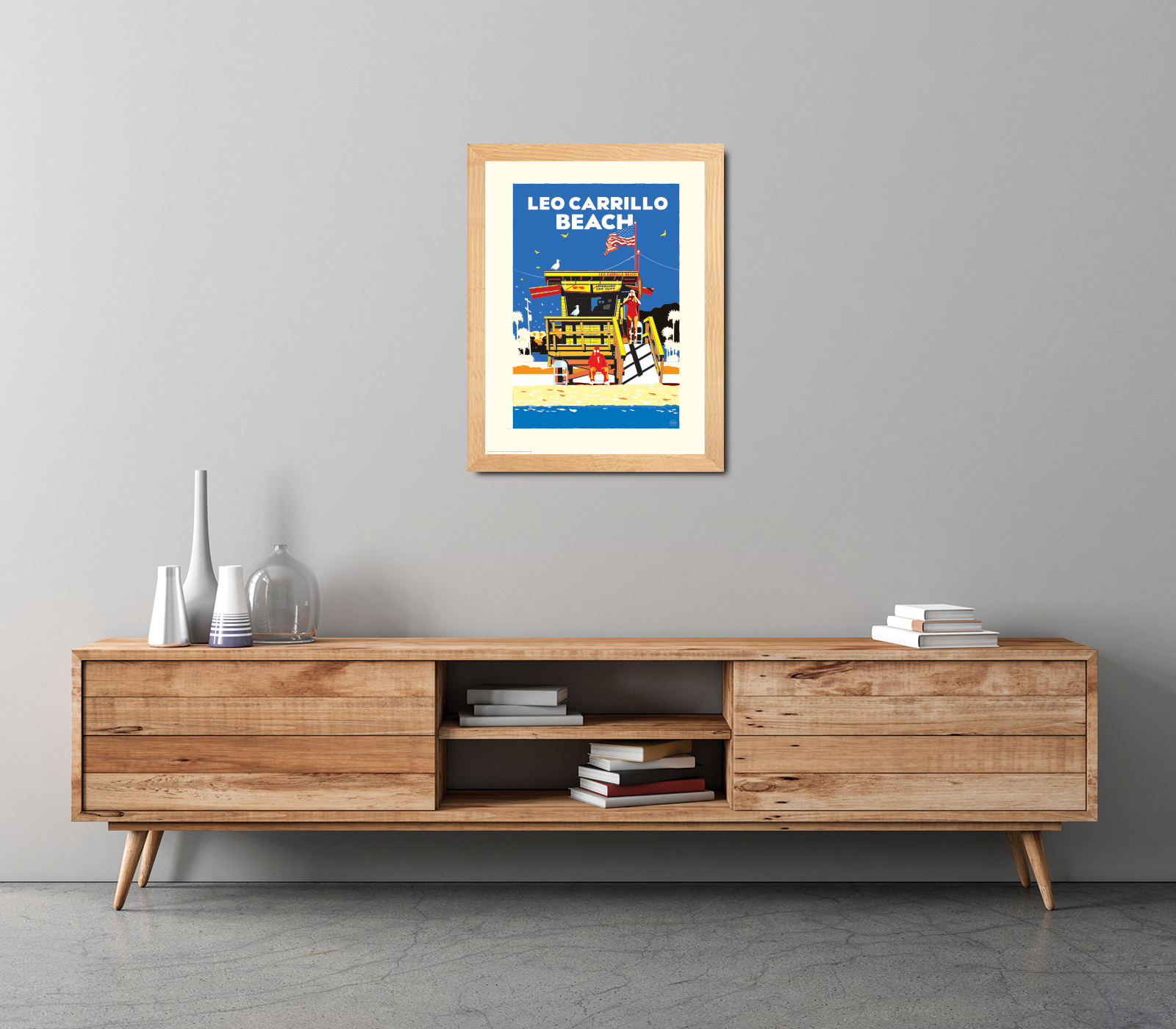 Landmark CA | Lifeguard Stand Leo Carrillo Beach Art Print