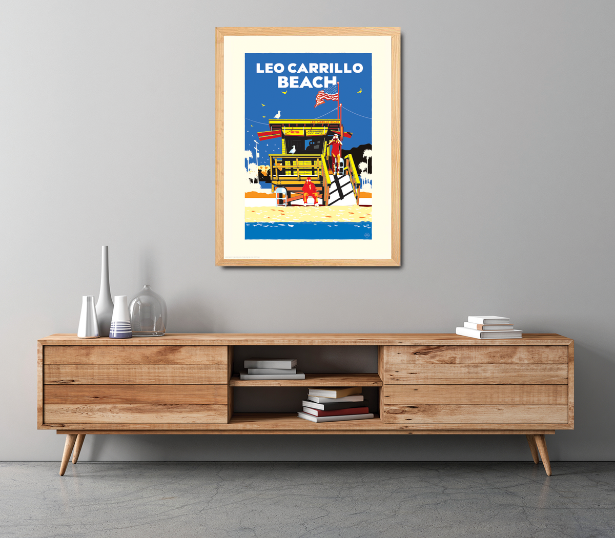 Landmark CA | Lifeguard Stand Leo Carrillo Beach Art Print