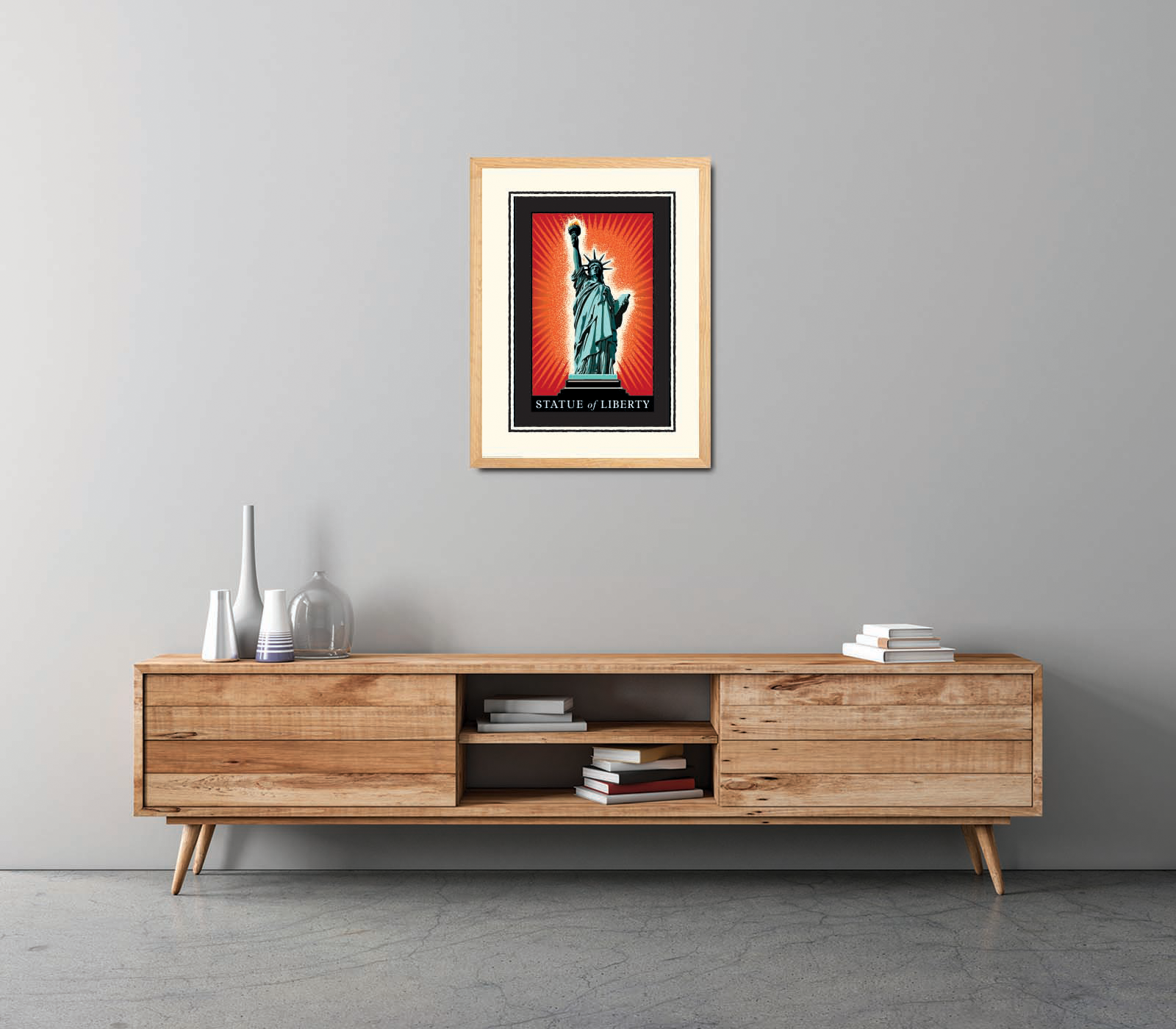 Landmark NY | Statue of Liberty Orange Burst