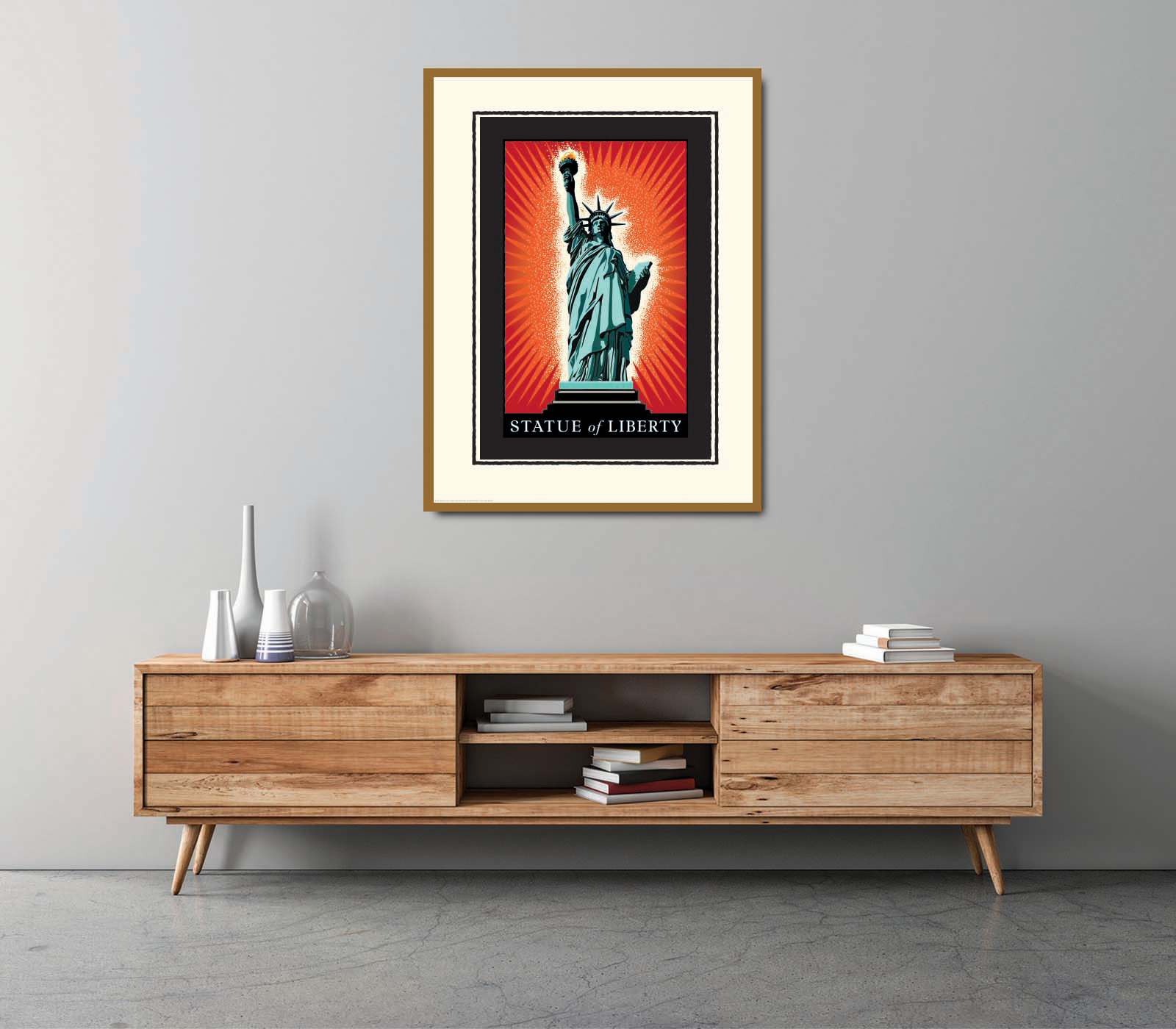 Landmark NY | Statue of Liberty Orange Burst