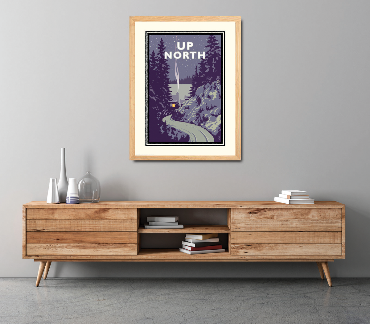 Landmark MN | Up North Cozy Cabin Winter Art Print