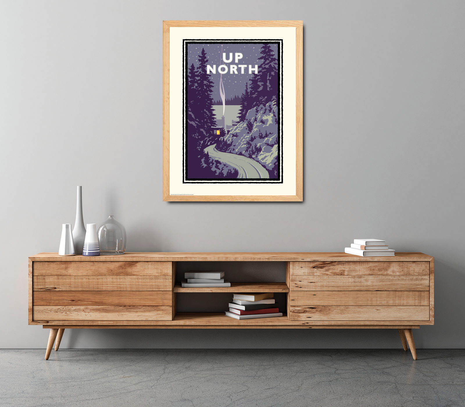 Landmark MN | Up North Cozy Cabin Winter Art Print