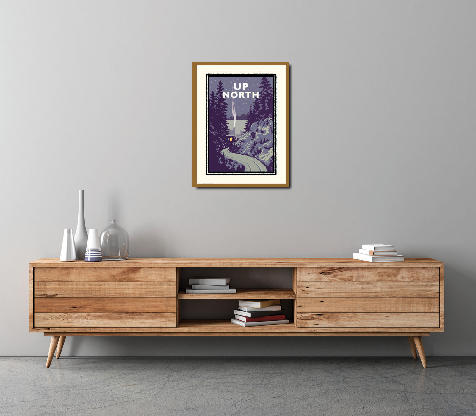 Landmark MN | Up North Cozy Cabin Winter Art Print