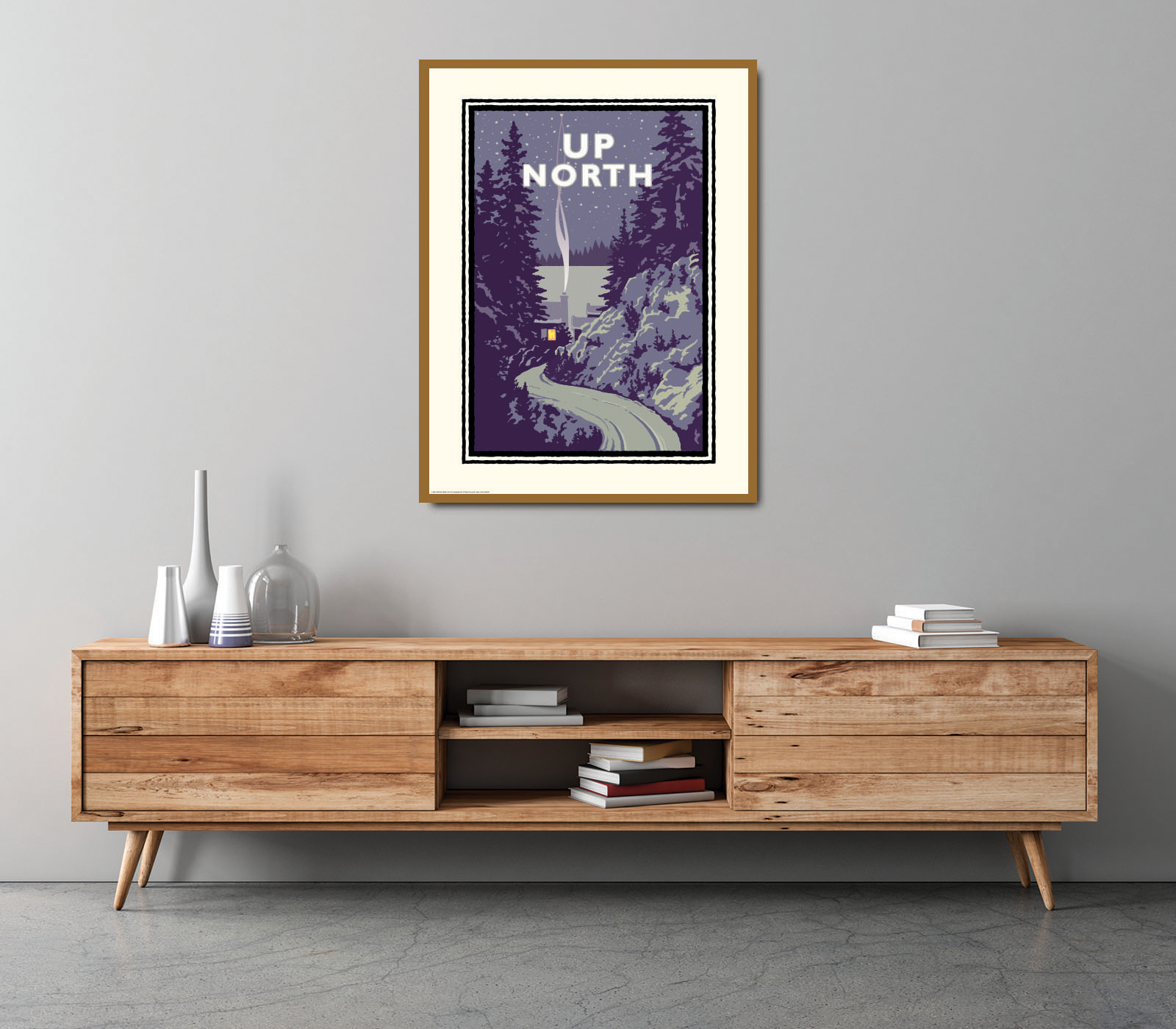 Landmark MN | Up North Cozy Cabin Winter Art Print