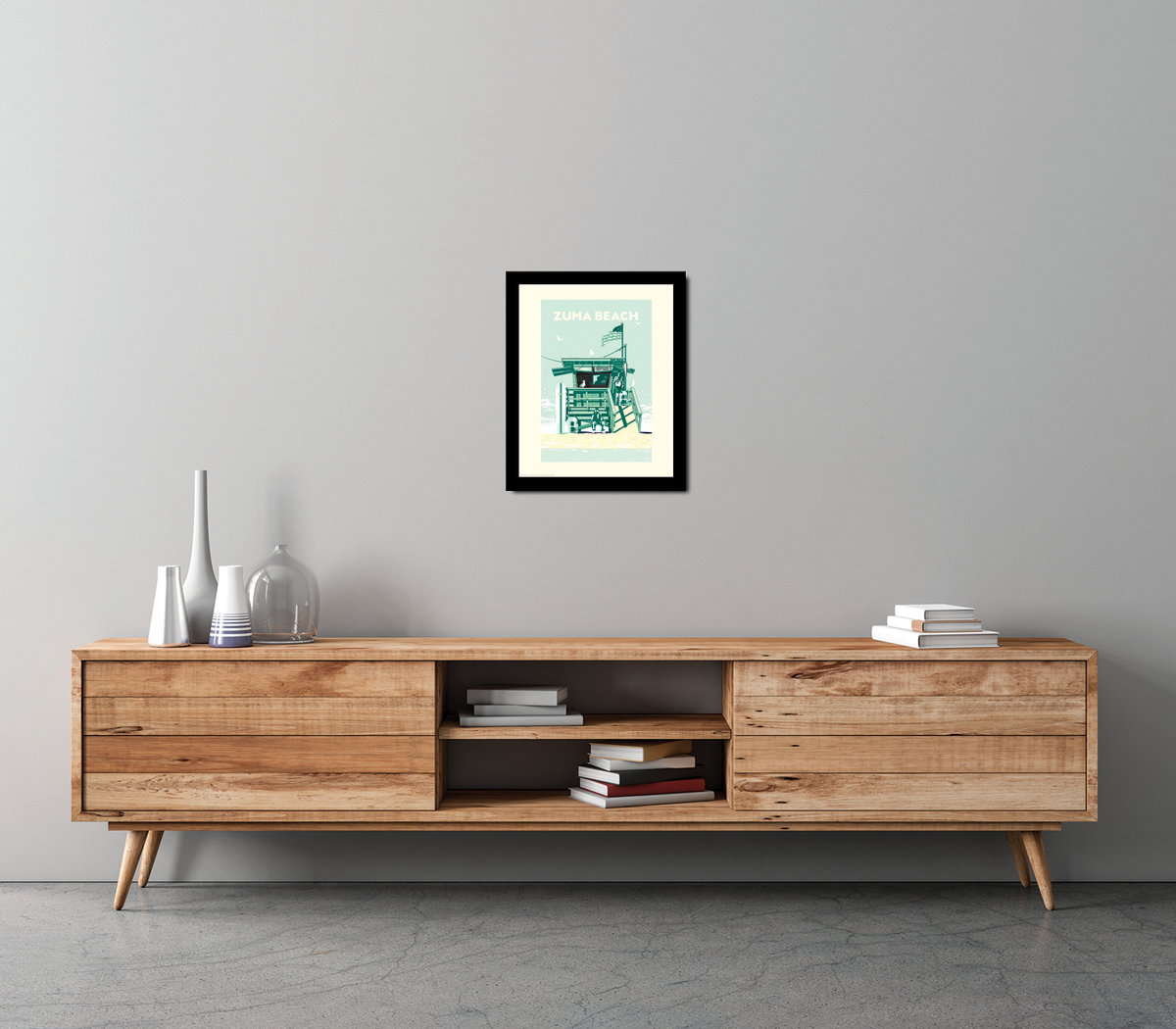 Landmark CA | Lifeguard Stand Zuma Beach Giclee Print