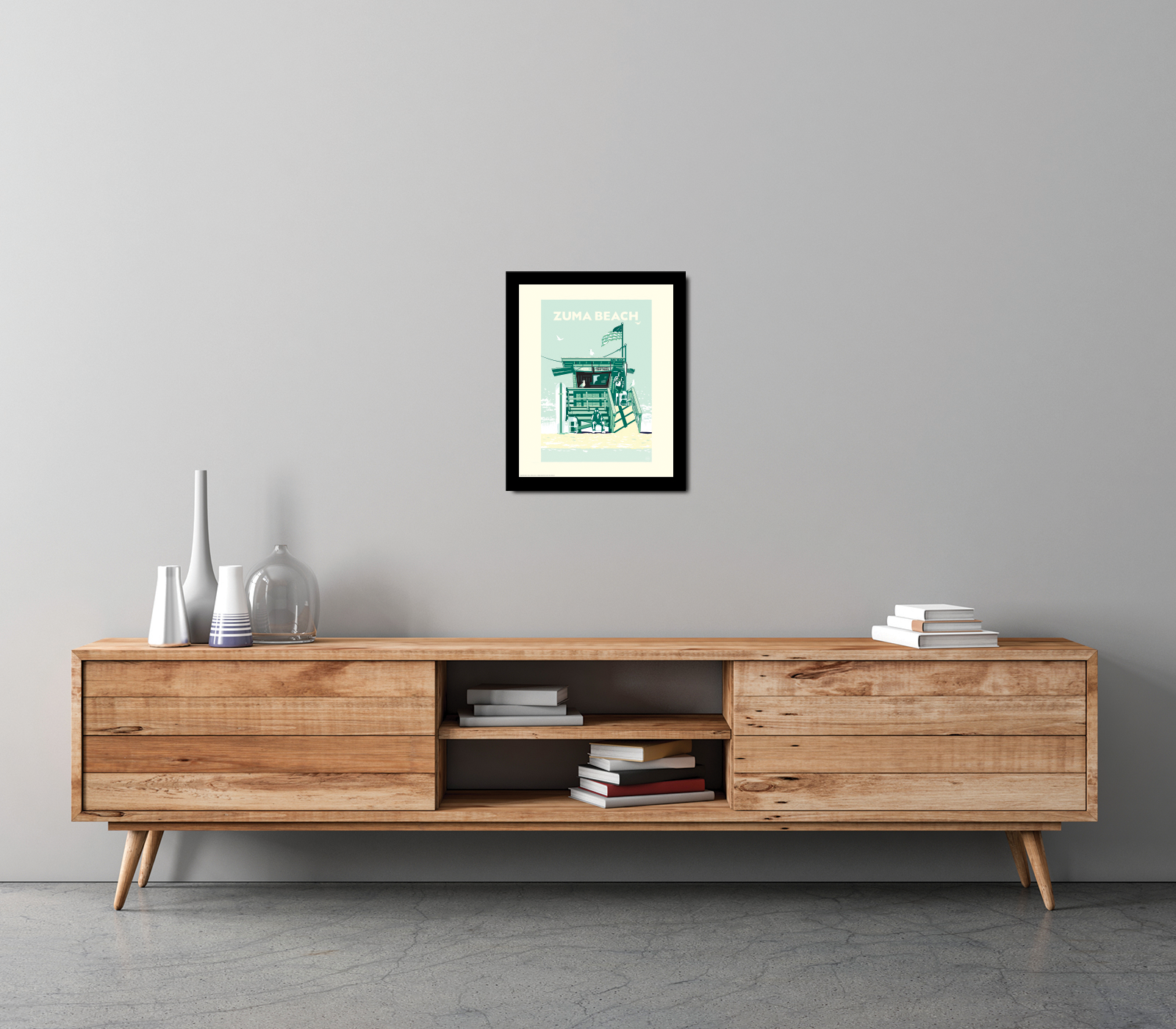 Landmark CA | Lifeguard Stand Zuma Beach Giclee Print