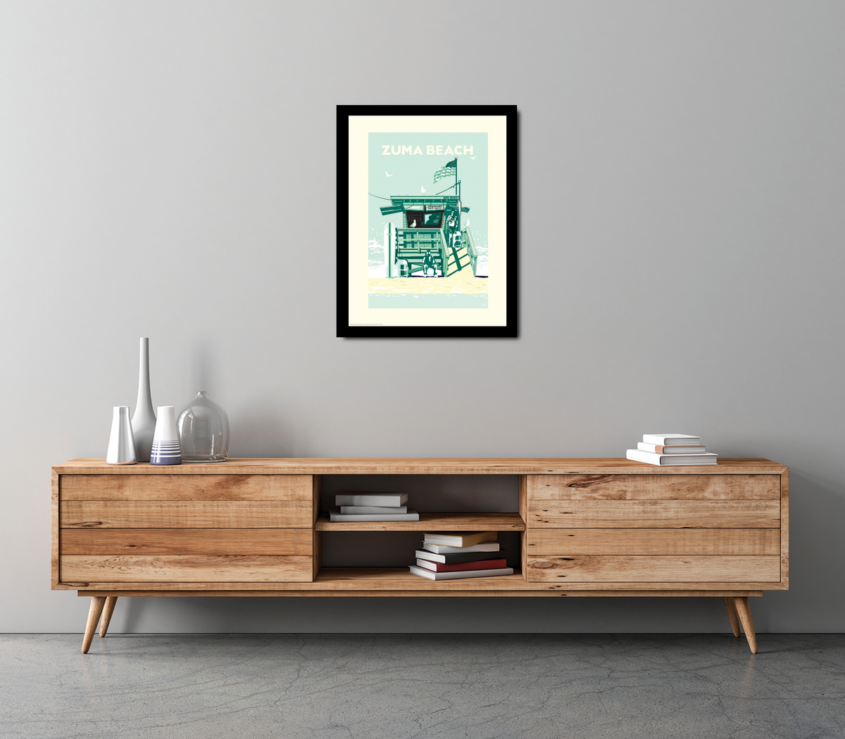 Landmark CA | Lifeguard Stand Zuma Beach Giclee Print