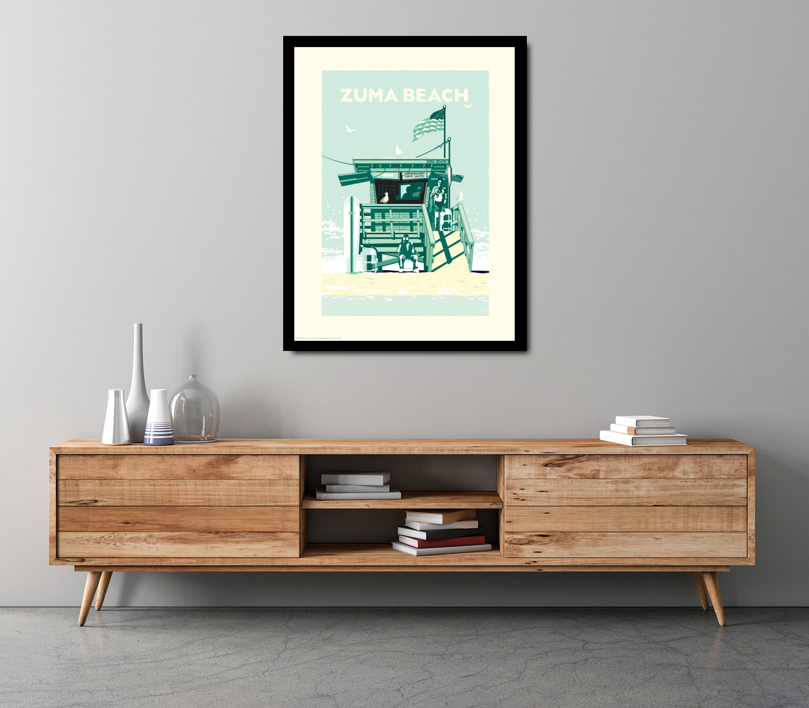 Landmark CA | Lifeguard Stand Zuma Beach Giclee Print