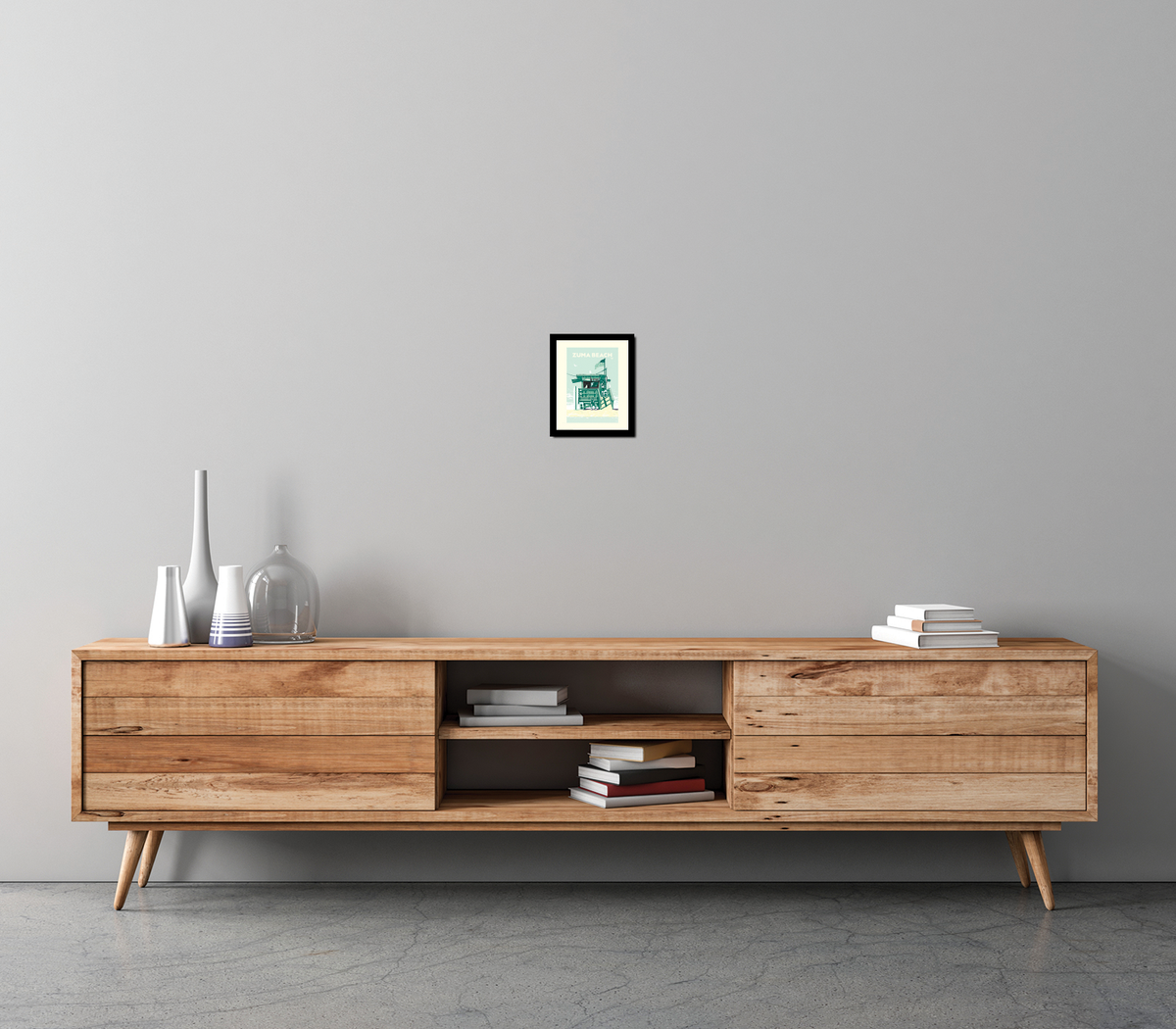 Landmark CA | Lifeguard Stand Zuma Beach Giclee Print