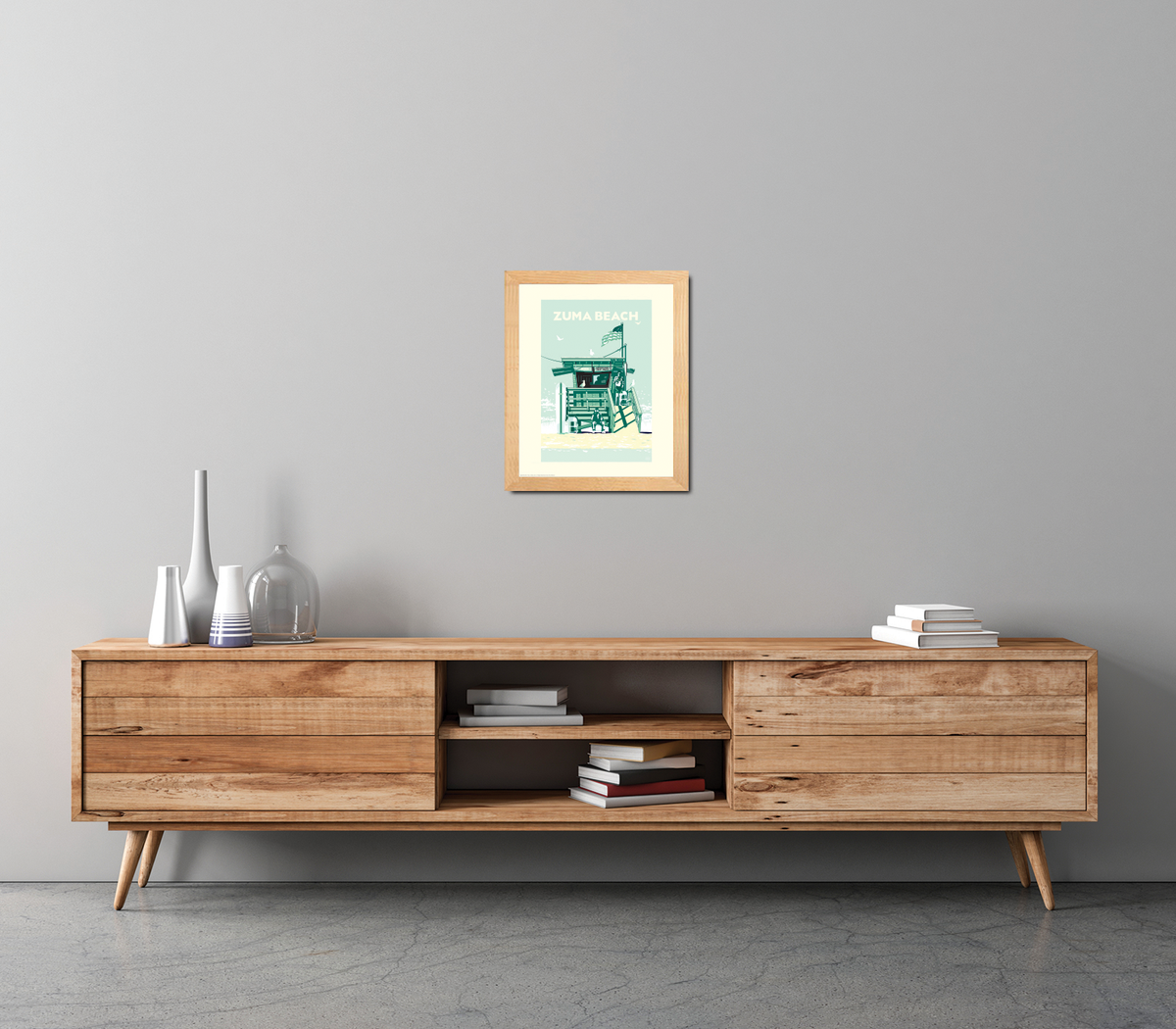 Landmark CA | Lifeguard Stand Zuma Beach Giclee Print