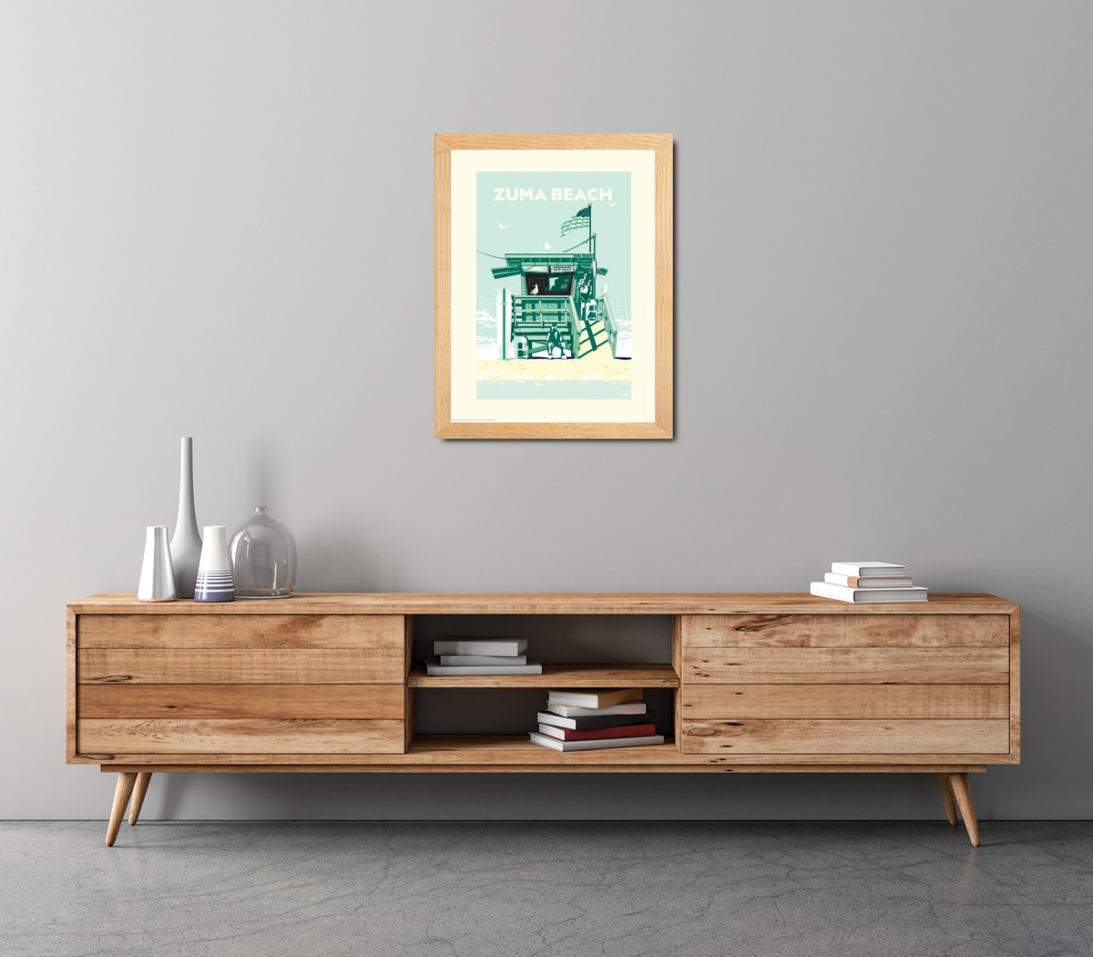 Landmark CA | Lifeguard Stand Zuma Beach Giclee Print