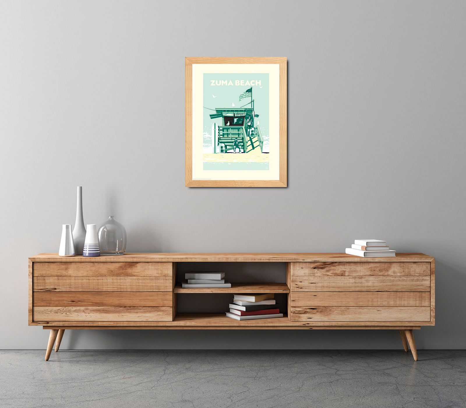 Landmark CA | Lifeguard Stand Zuma Beach Giclee Print