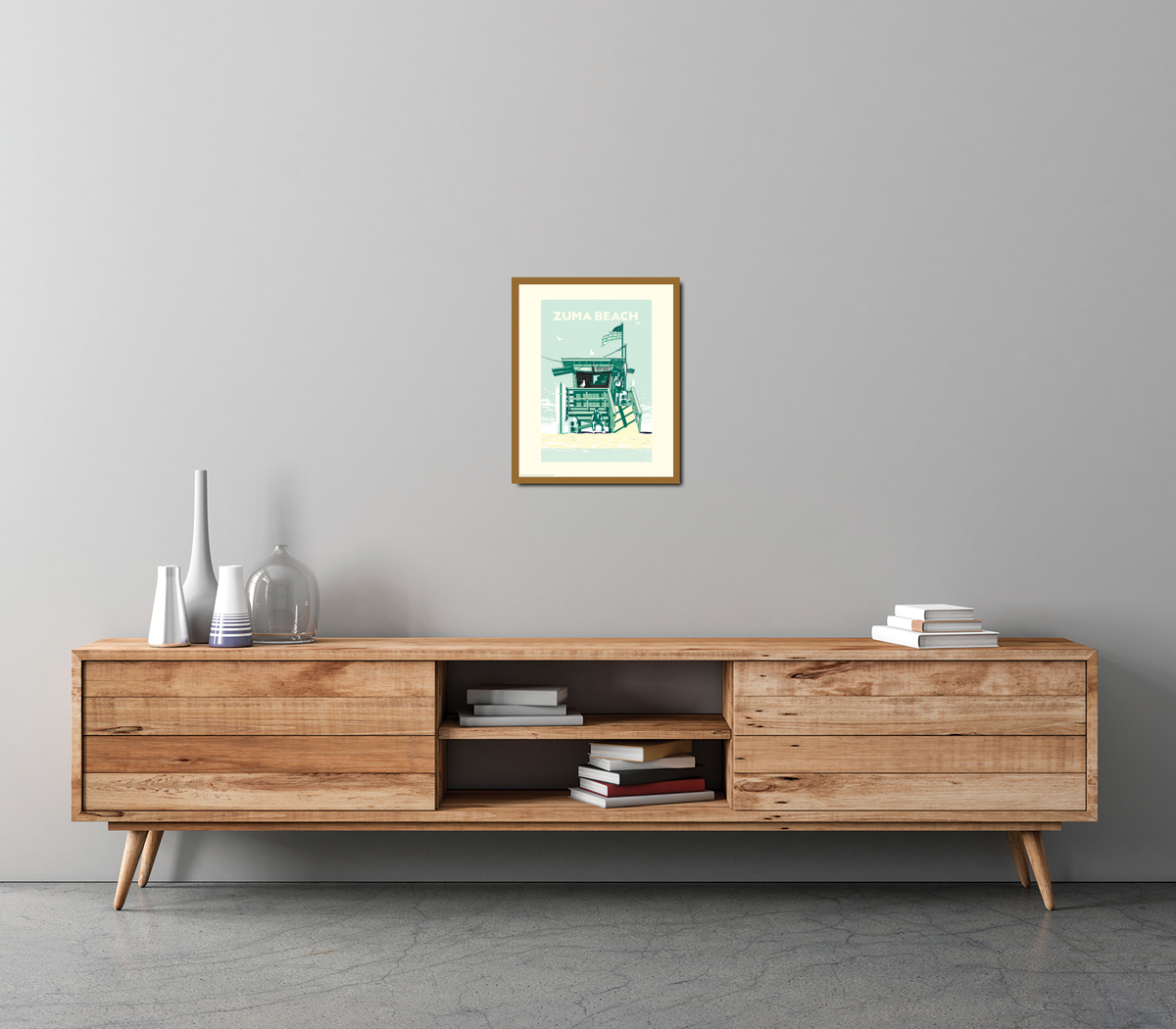 Landmark CA | Lifeguard Stand Zuma Beach Giclee Print