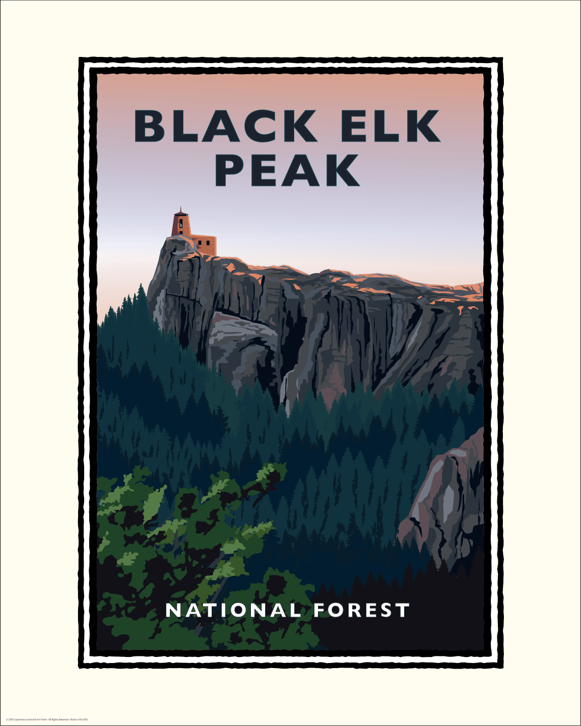 Landmark SD | Black Elk Peak Custer State Park Black Hills Art Print