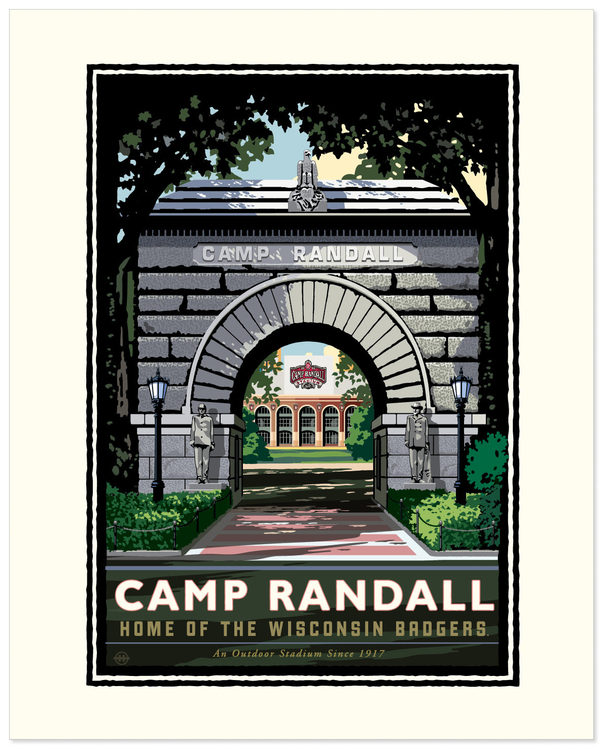 Landmark WI | UW-Madison Badgers Camp Randall Arch Print