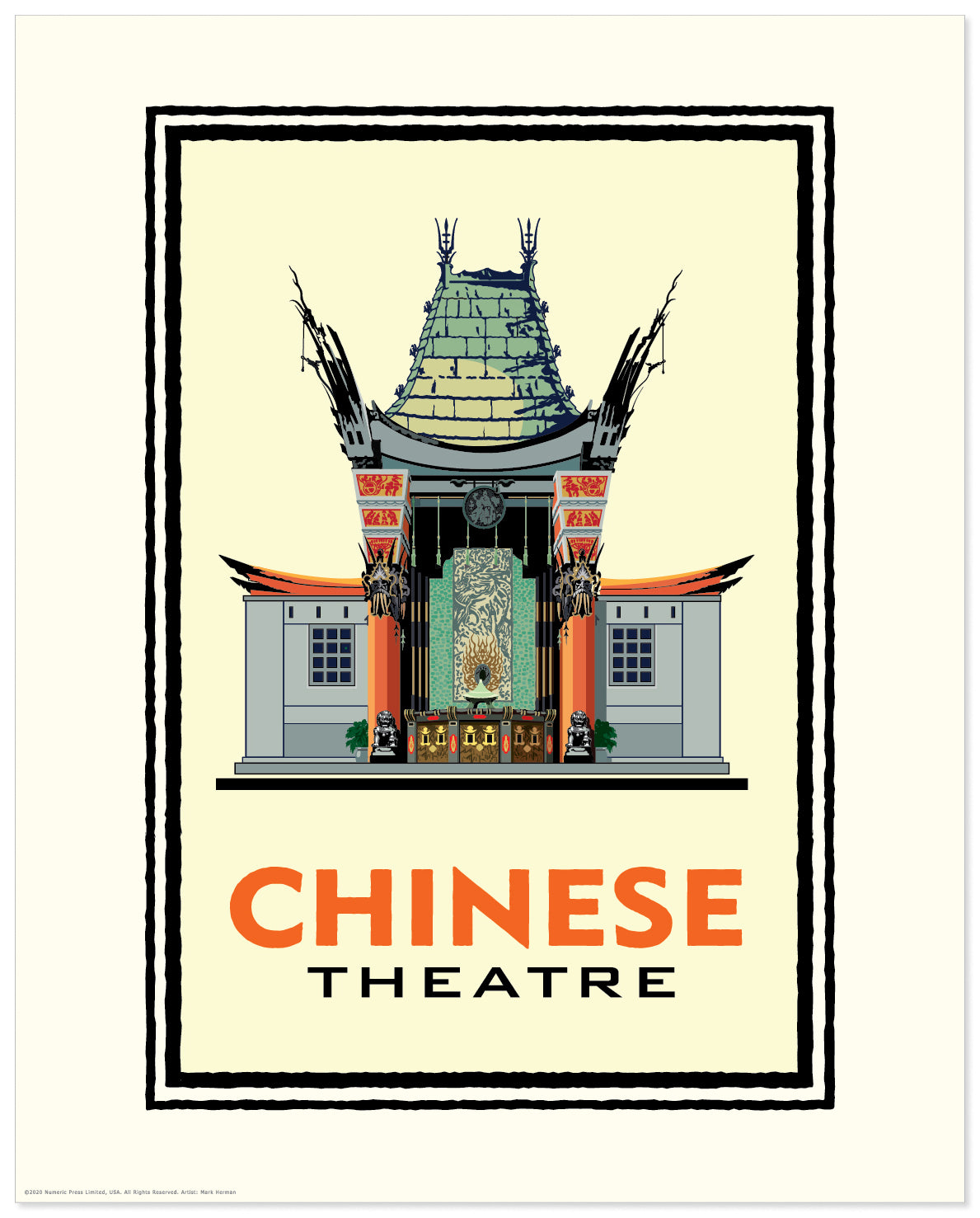 Landmark CA | Chinese Theater Yellow Hollywood Giclee Print