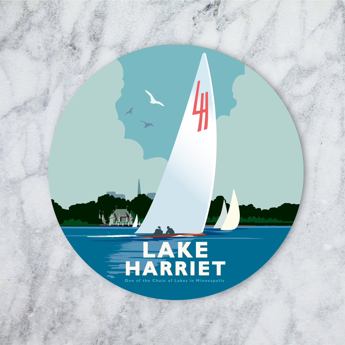Landmark MN | Lake Harriet Sail Coaster Pack