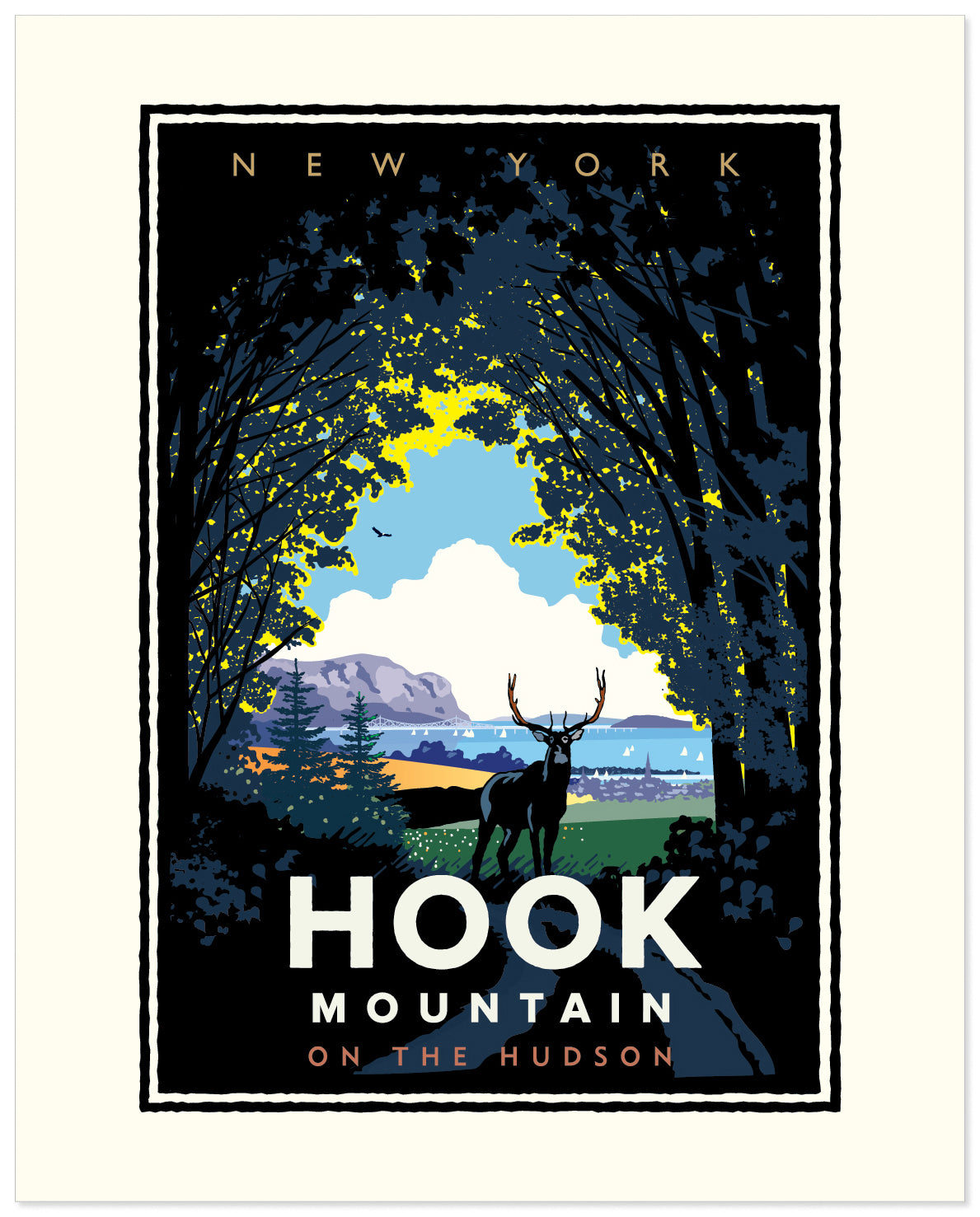 Landmark NY | Hook Mountain on the Hudson Art Print