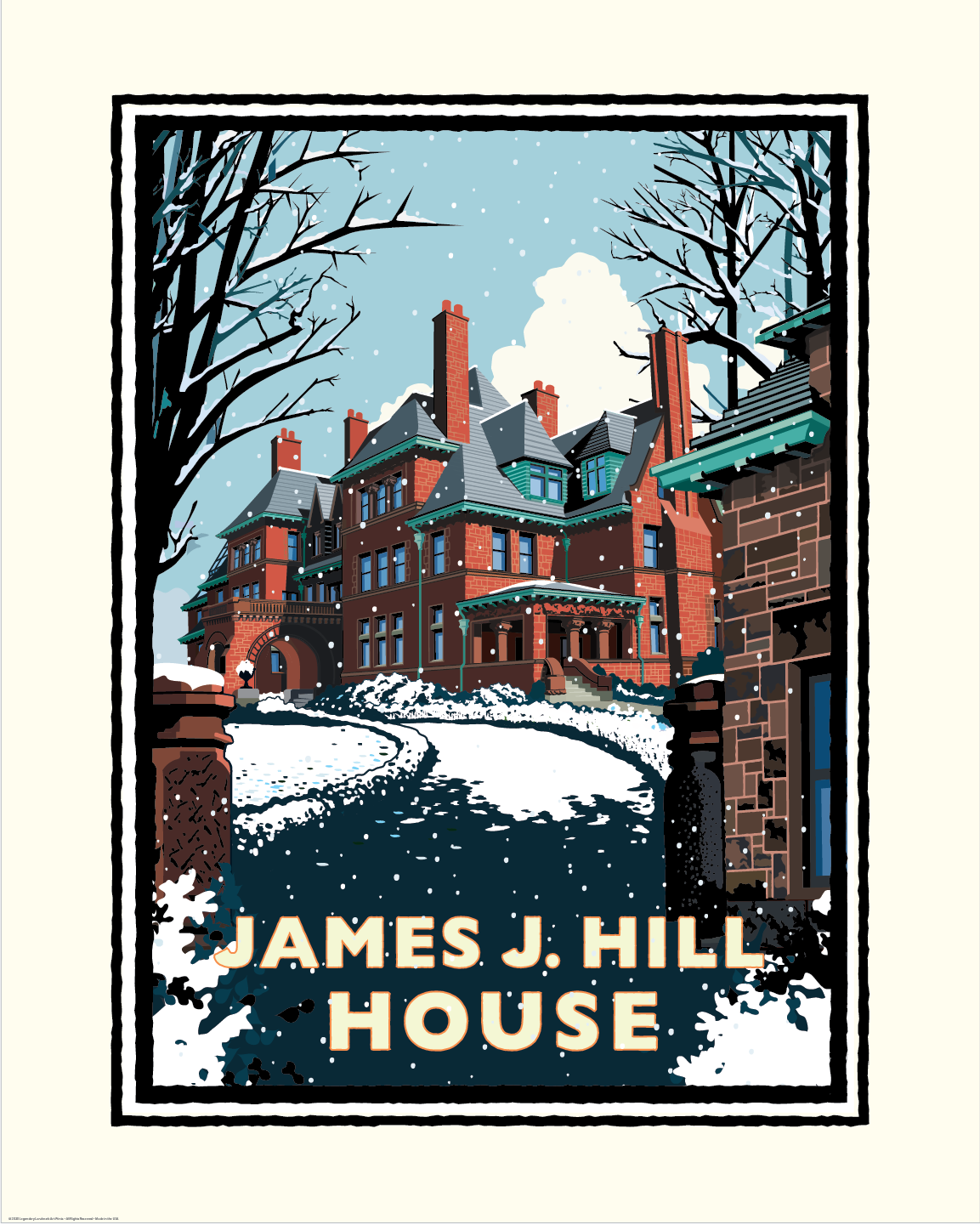 James J. Hill House Winter St. Paul — Minnesota Art Print
