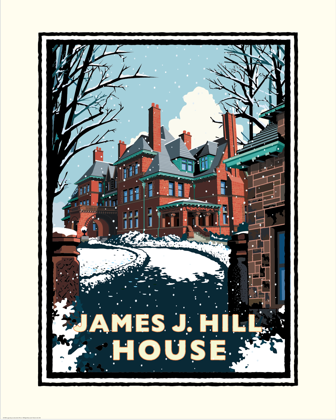 Landmark MN | James J. Hill House Winter St. Paul Art Print
