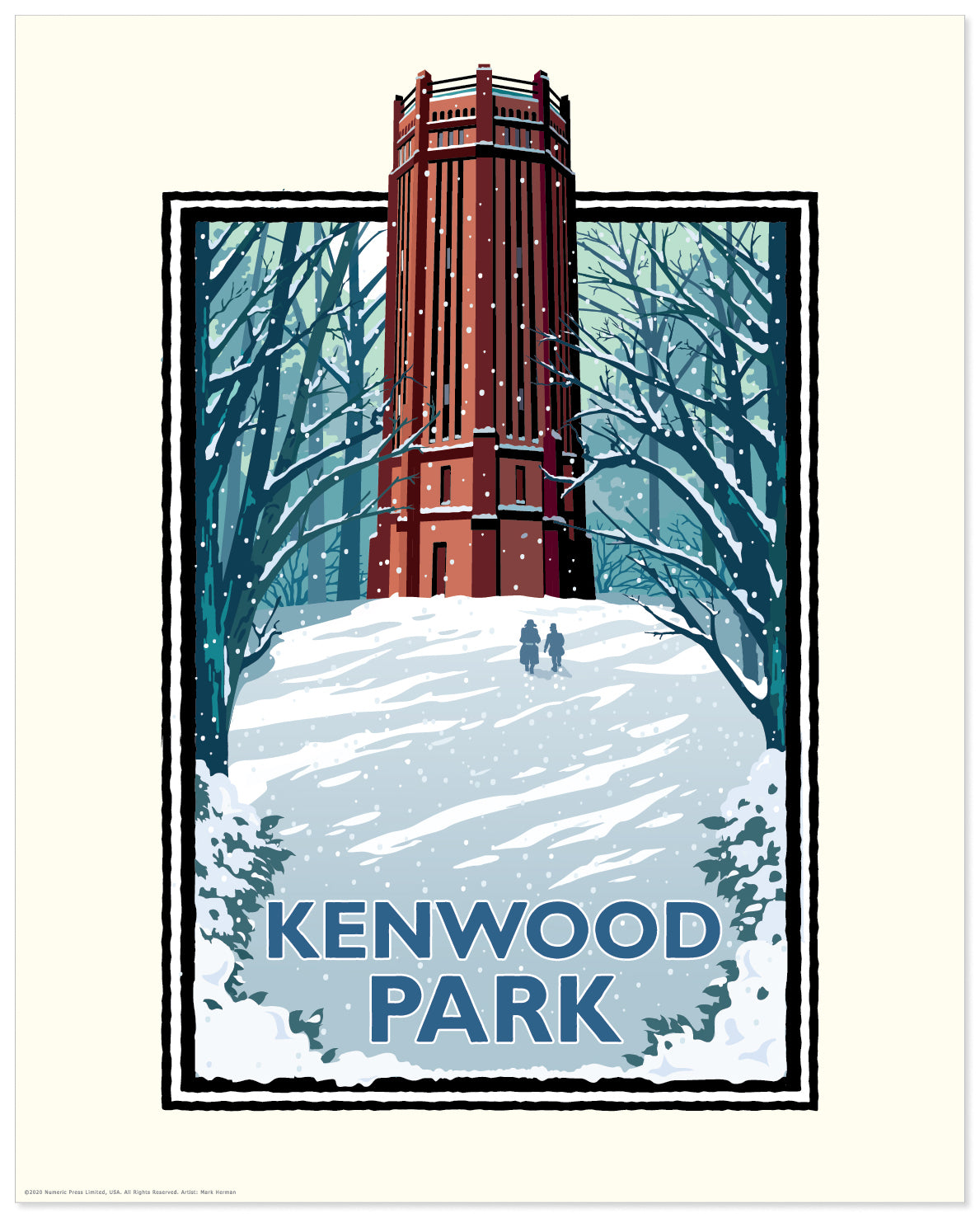 Landmark MN | Kenwood Park Winter Minneapolis Art Print
