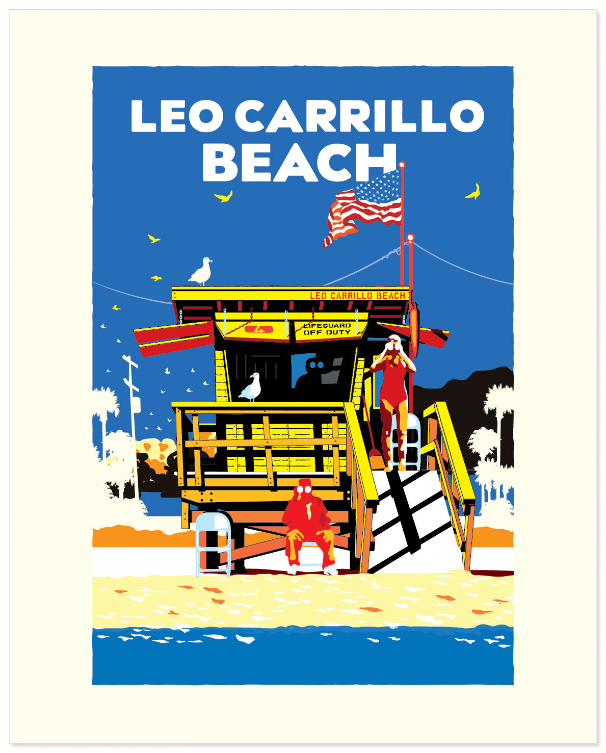 Landmark CA | Lifeguard Stand Leo Carrillo Beach Art Print