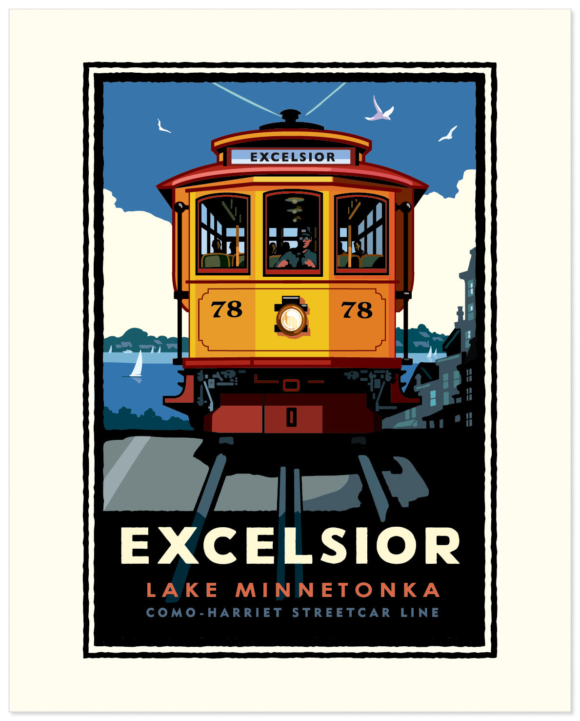 Landmark MN | Lake Minnetonka Excelsior Trolley Art Print
