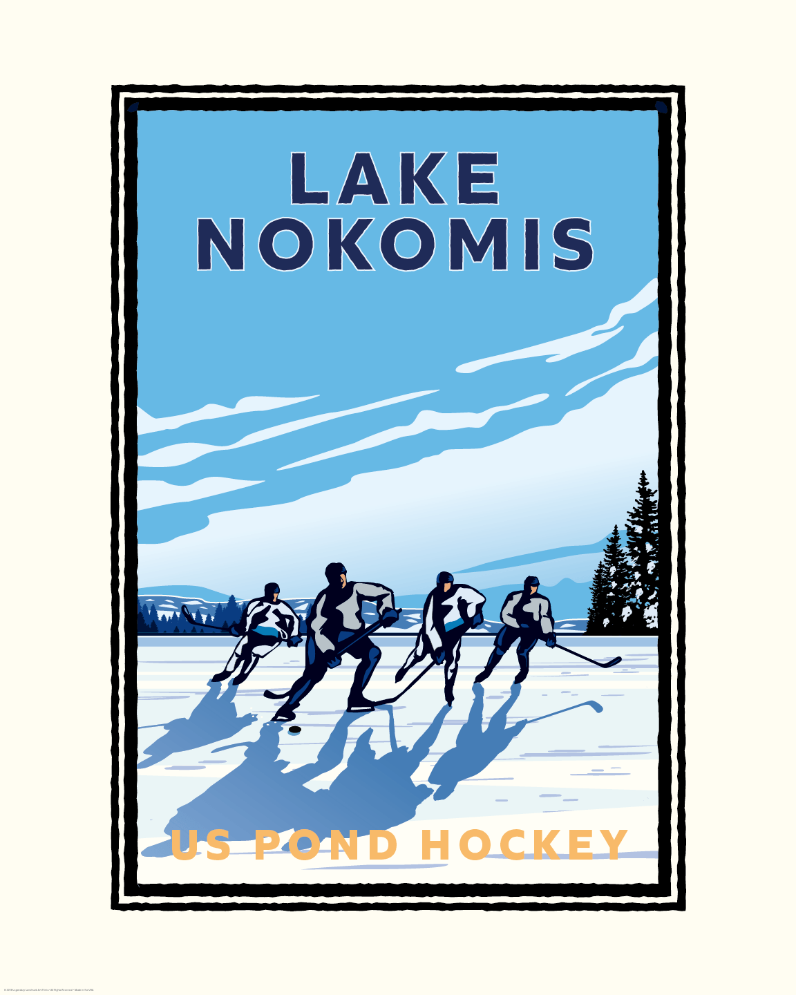 Landmark MN | Lake Nokomis Pond Hockey Art Print