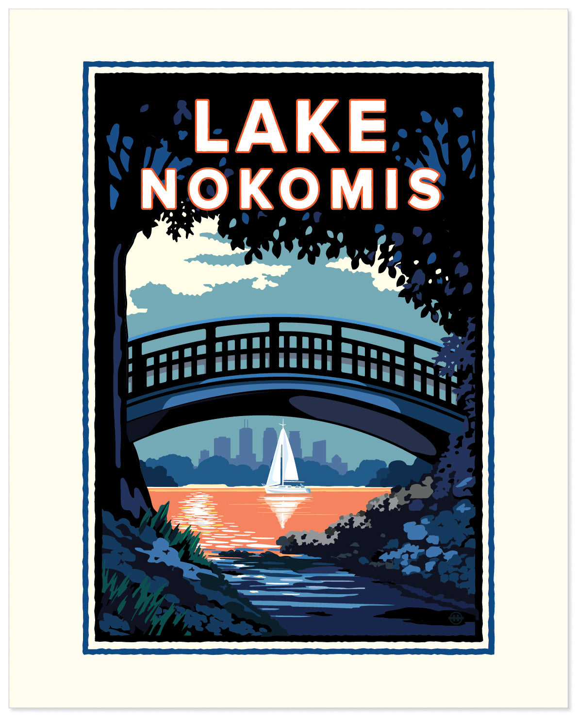 Landmark MN | Lake Nokomis Bridge Minneapolis Art Print