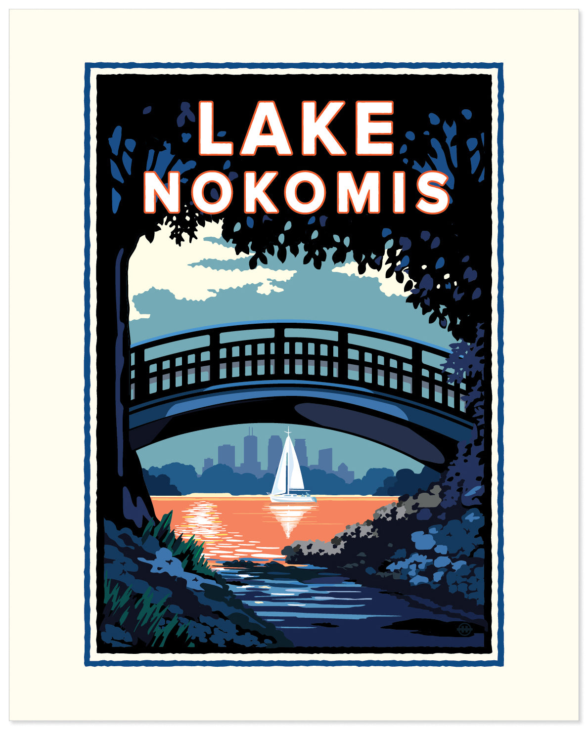 Lake Nokomis Bridge Minneapolis — Minnesota Art Print