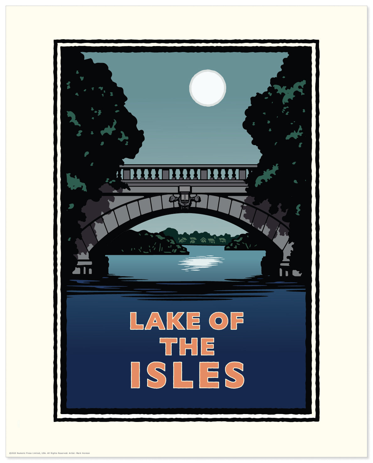 Lake of the Isles Night — Minnesota Art Print