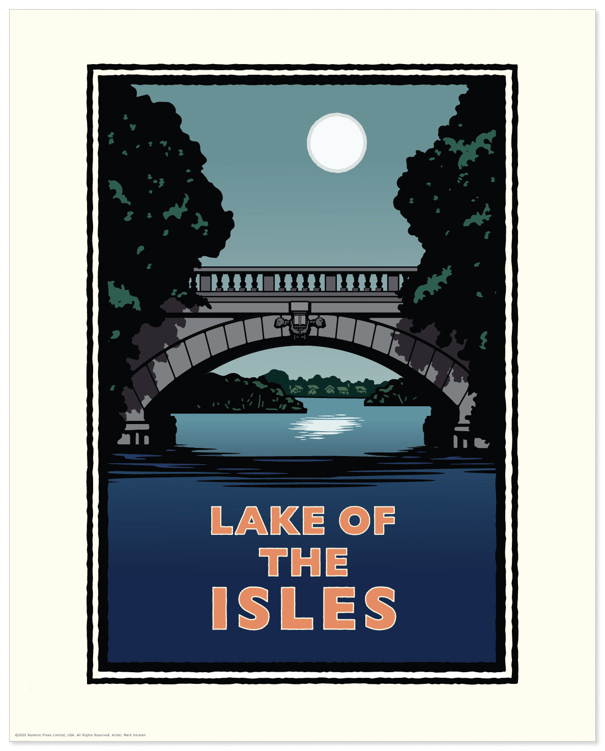 Landmark MN | Lake of the Isles Night Art Print