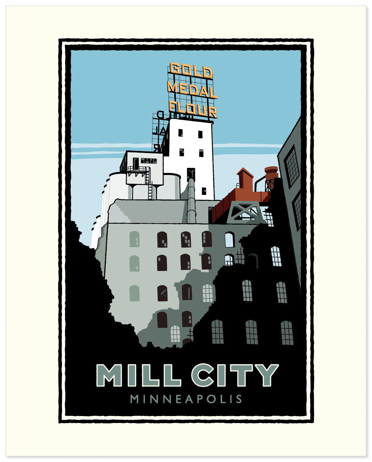 Mill City Museum Day Minneapolis — Minnesota Art Print
