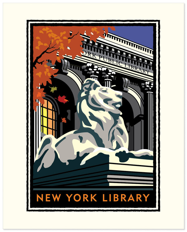 Public Library — New York Art Print - Legendary Landmark Art Prints