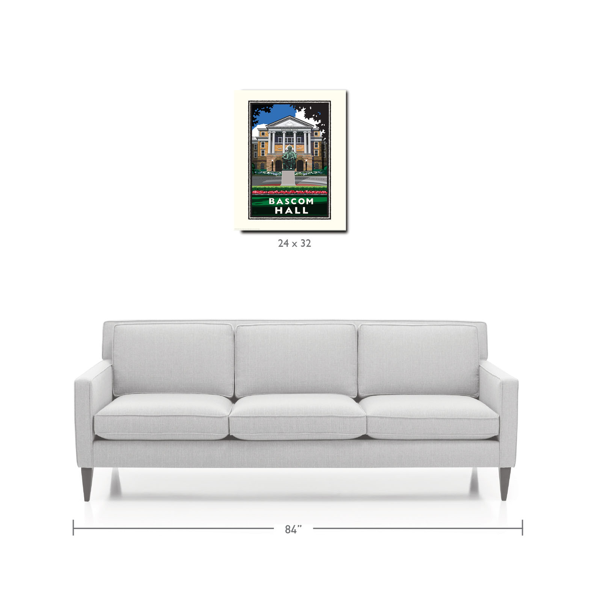Landmark WI | UW-Madison Badgers Bascom Hall Art Print