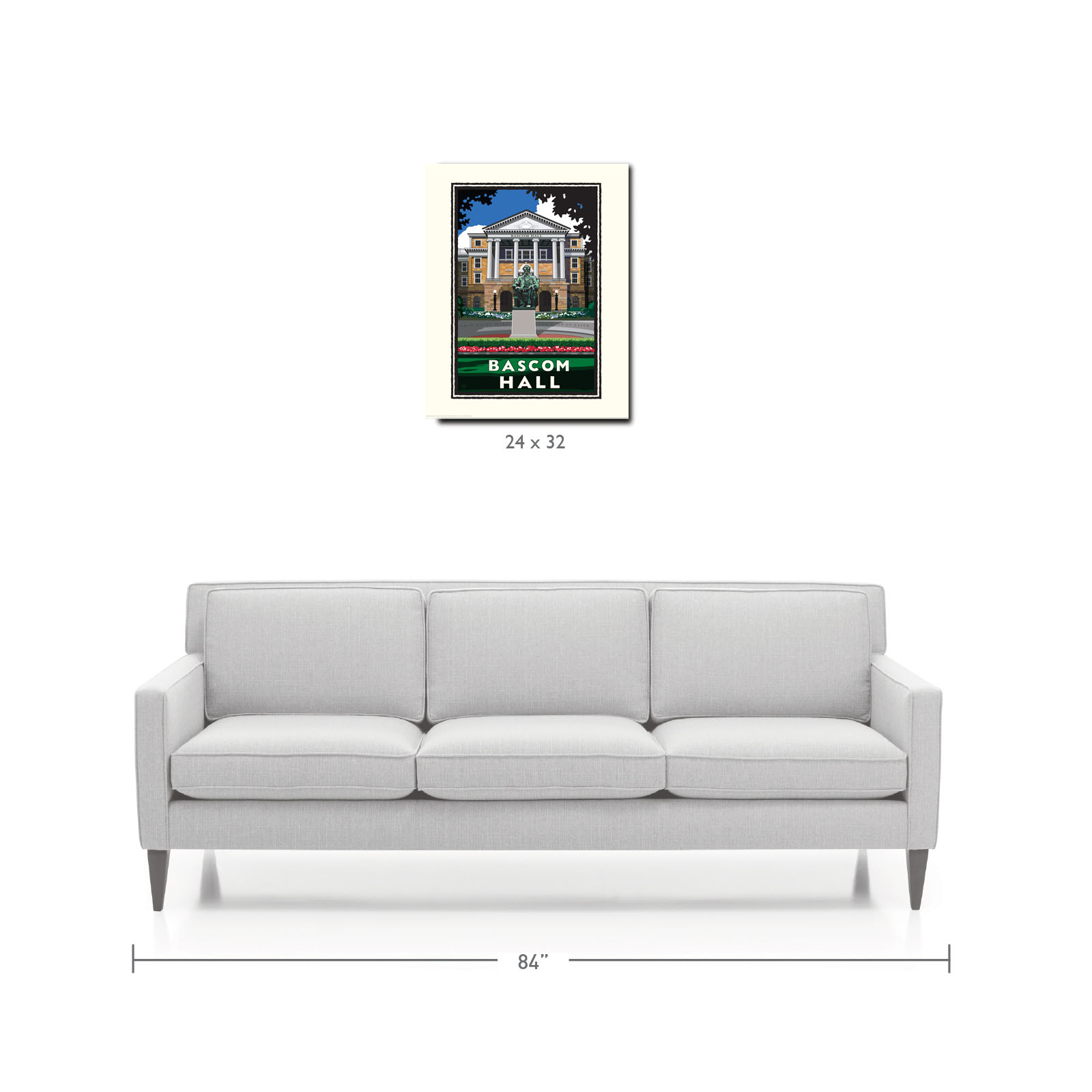 Landmark WI | UW-Madison Badgers Bascom Hall Art Print