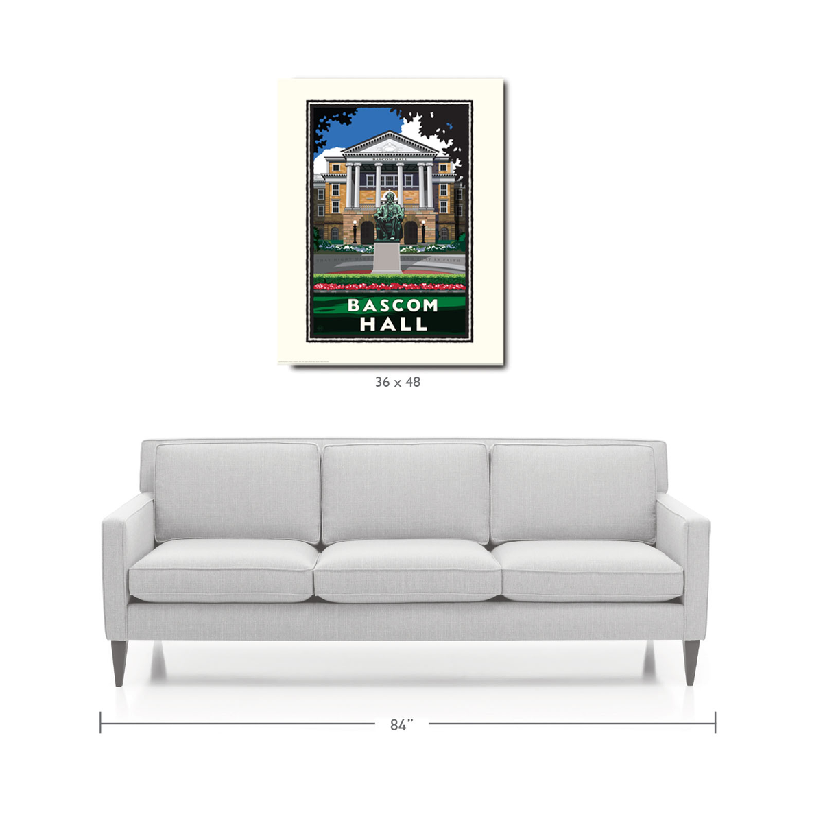 Landmark WI | UW-Madison Badgers Bascom Hall Art Print