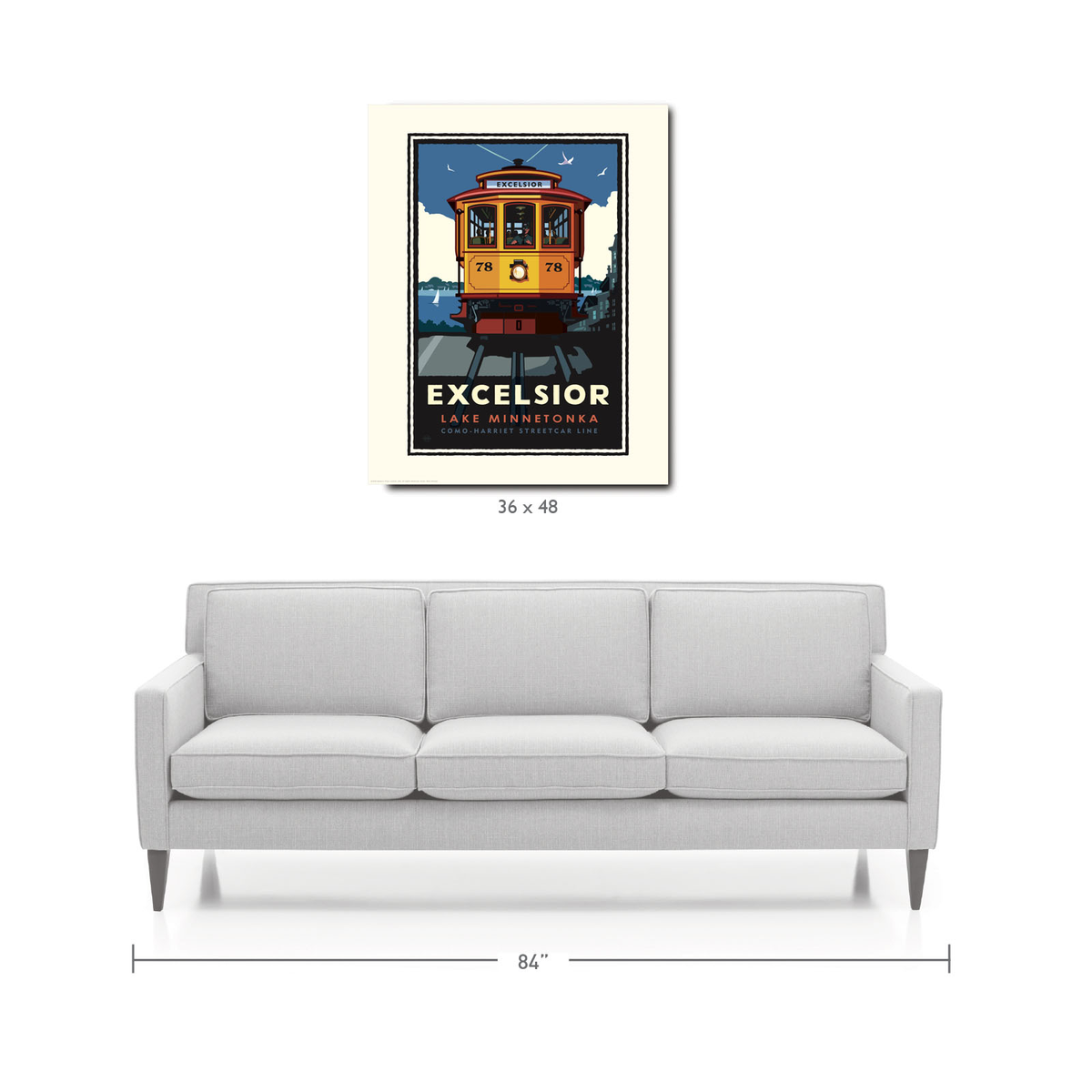 Landmark MN | Lake Minnetonka Excelsior Trolley Art Print