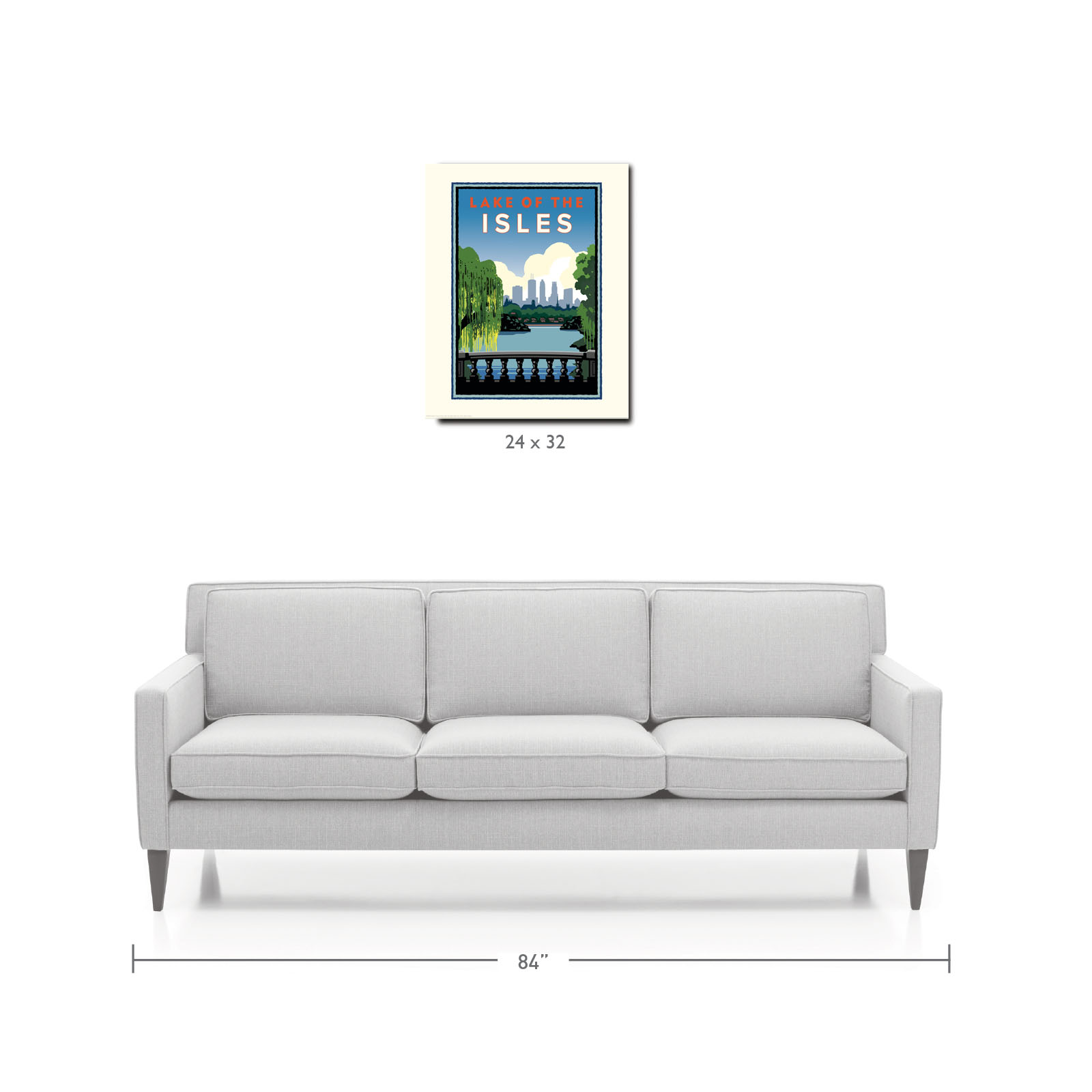 Landmark MN | Lake of the Isles Cityview Minneapolis Art Print
