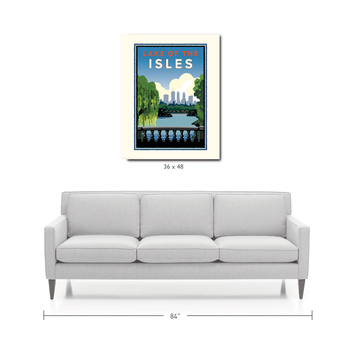 Landmark MN | Lake of the Isles Cityview Minneapolis Art Print
