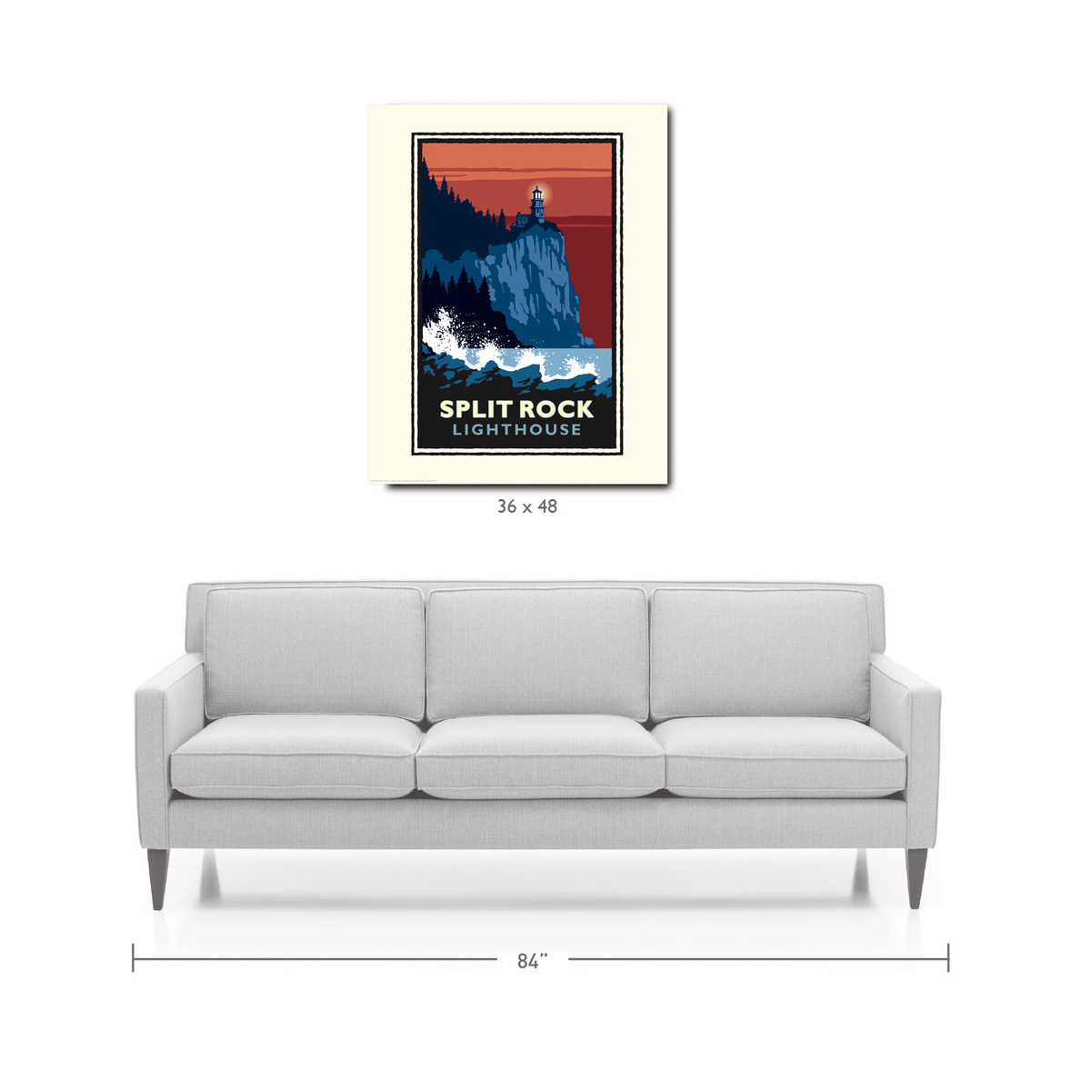 Landmark MN | Split Rock Lighthouse Red Weather North Shore Art Print