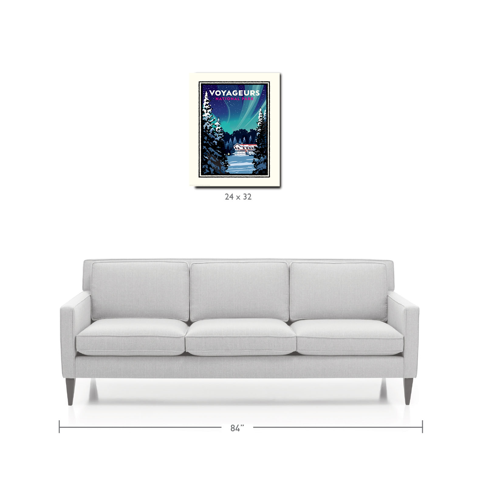 Landmark National Parks | Voyageurs Kettle Falls Winter Aurora Borealis Art Print