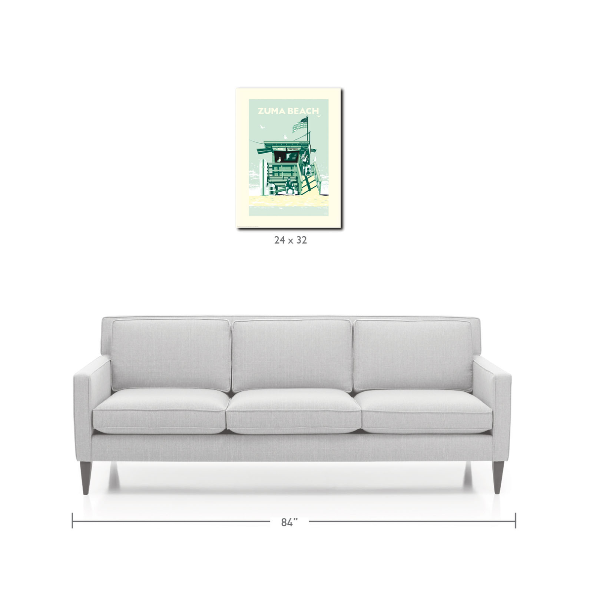 Landmark CA | Lifeguard Stand Zuma Beach Giclee Print