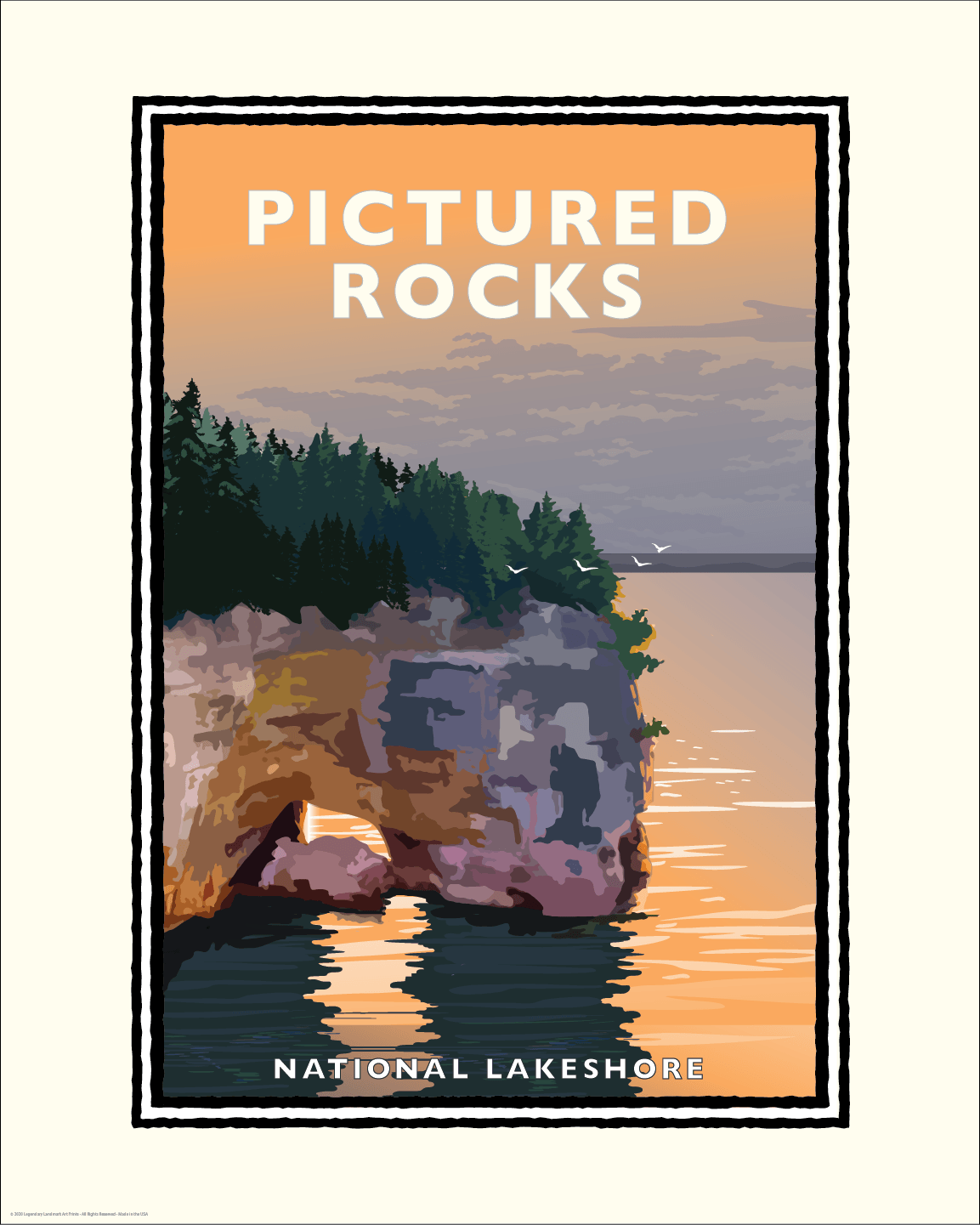 Landmark MI | Pictured Rocks National Lakeshore Art Print