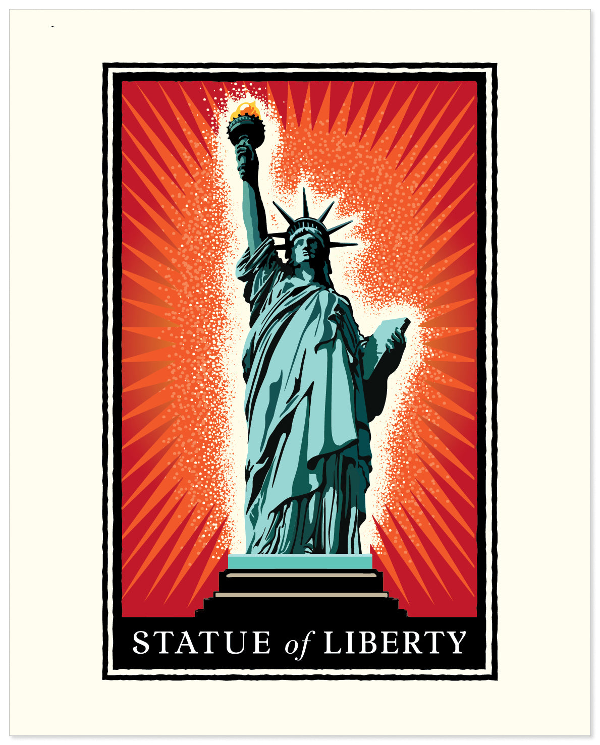 Landmark NY | Statue of Liberty Orange Burst