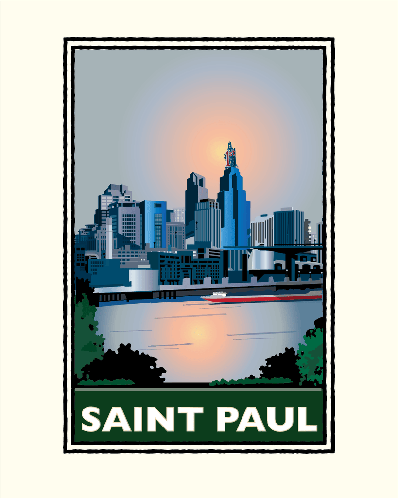  Saint Paul Skyline Print, St. Paul, Minnesota, Mississippi  River, Twin Cities, River Reflection - Travel Photography, Print, Wall Art  : Handmade Products